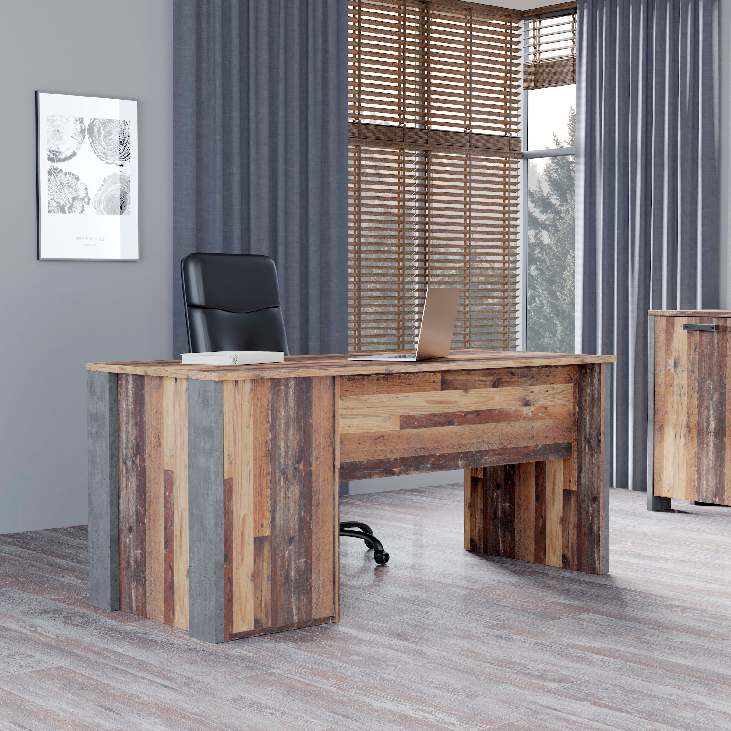 FORTE Schreibtisch »Clif« Computertisch mit Schubladen, Industriedesign, Breite 160 cm