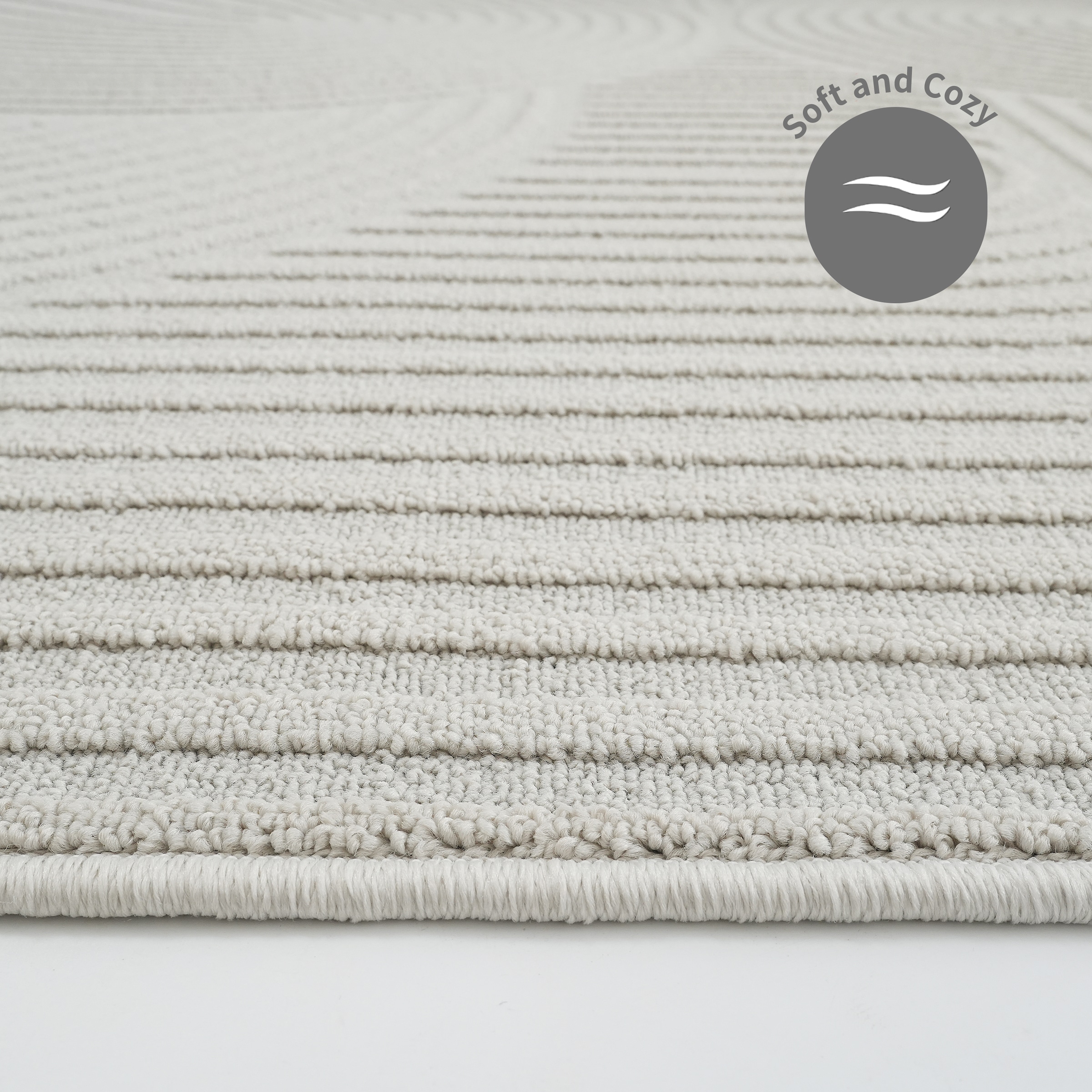 my home Teppich »Jola Hoch-Tief-Design, Scandi-Look, Zen«, rechteckig, 7 mm Höhe, Boho, Modern, 3D, Wohnzimmer, Schlafzimmer, wasserabweisend