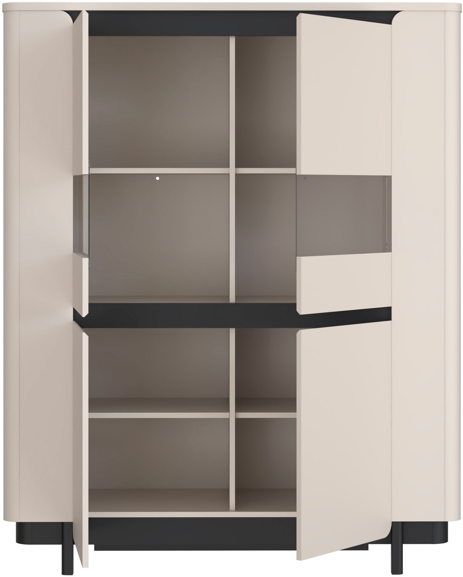FORTE Vitrines »Vodol« highboard, portes lisses, bords arrondis