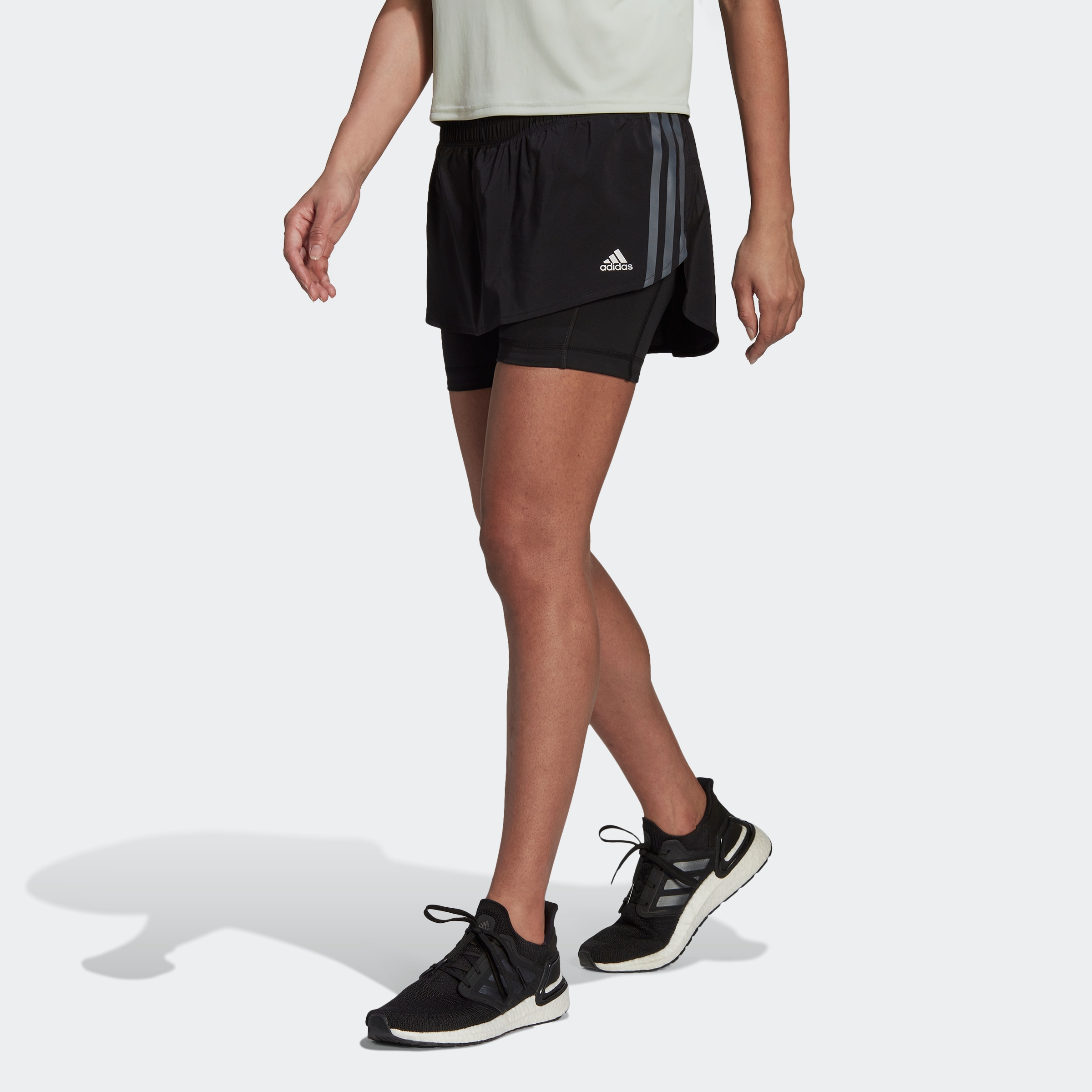 Laufshorts »RUN ICONS 3STREIFEN RUNNING SKORT«, (1 tlg.)