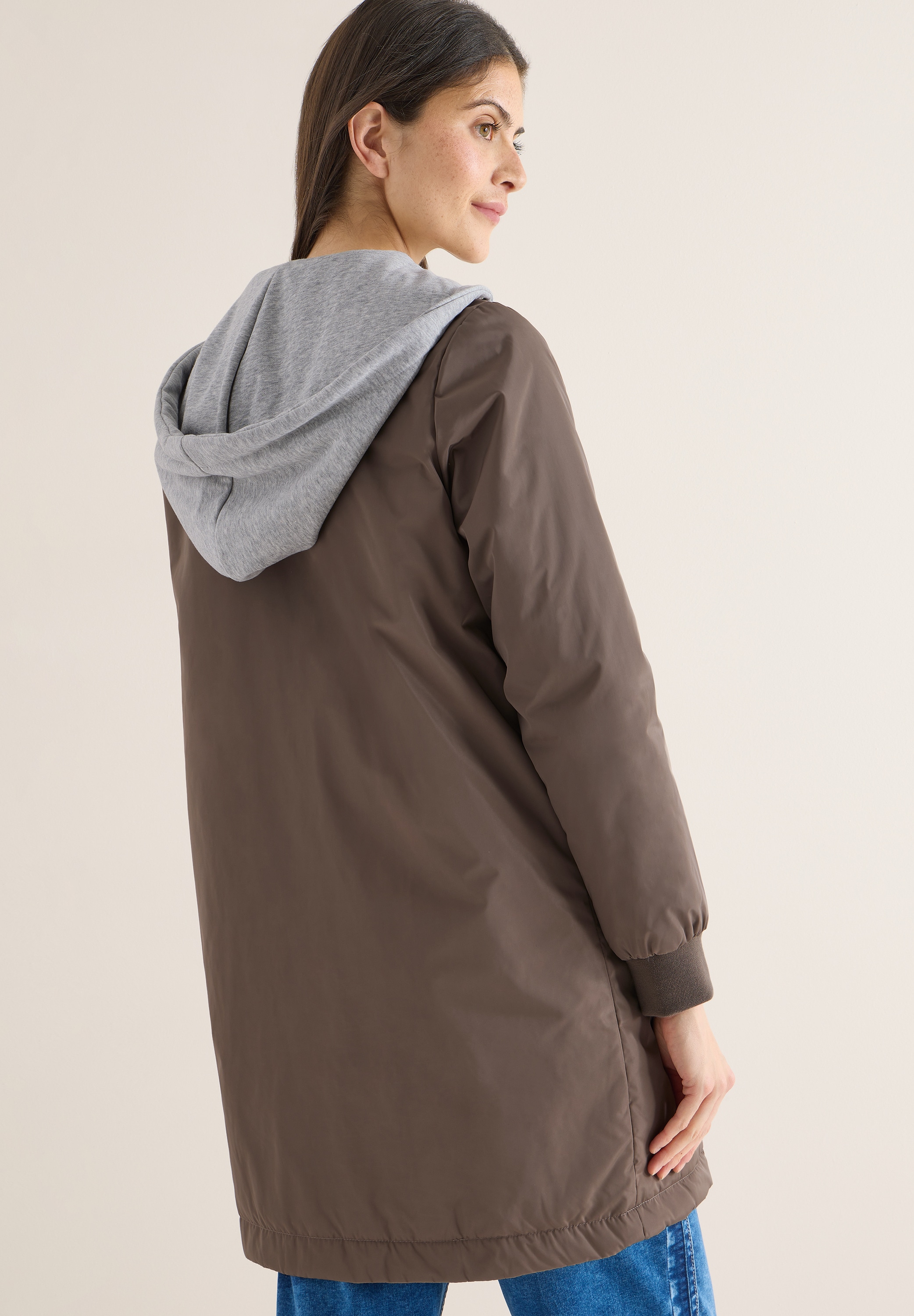 Cecil Langjacke mit Kapuze mit Reissverschlusstasche am Ärmel, mit Kapuze aus Sweatmaterial
