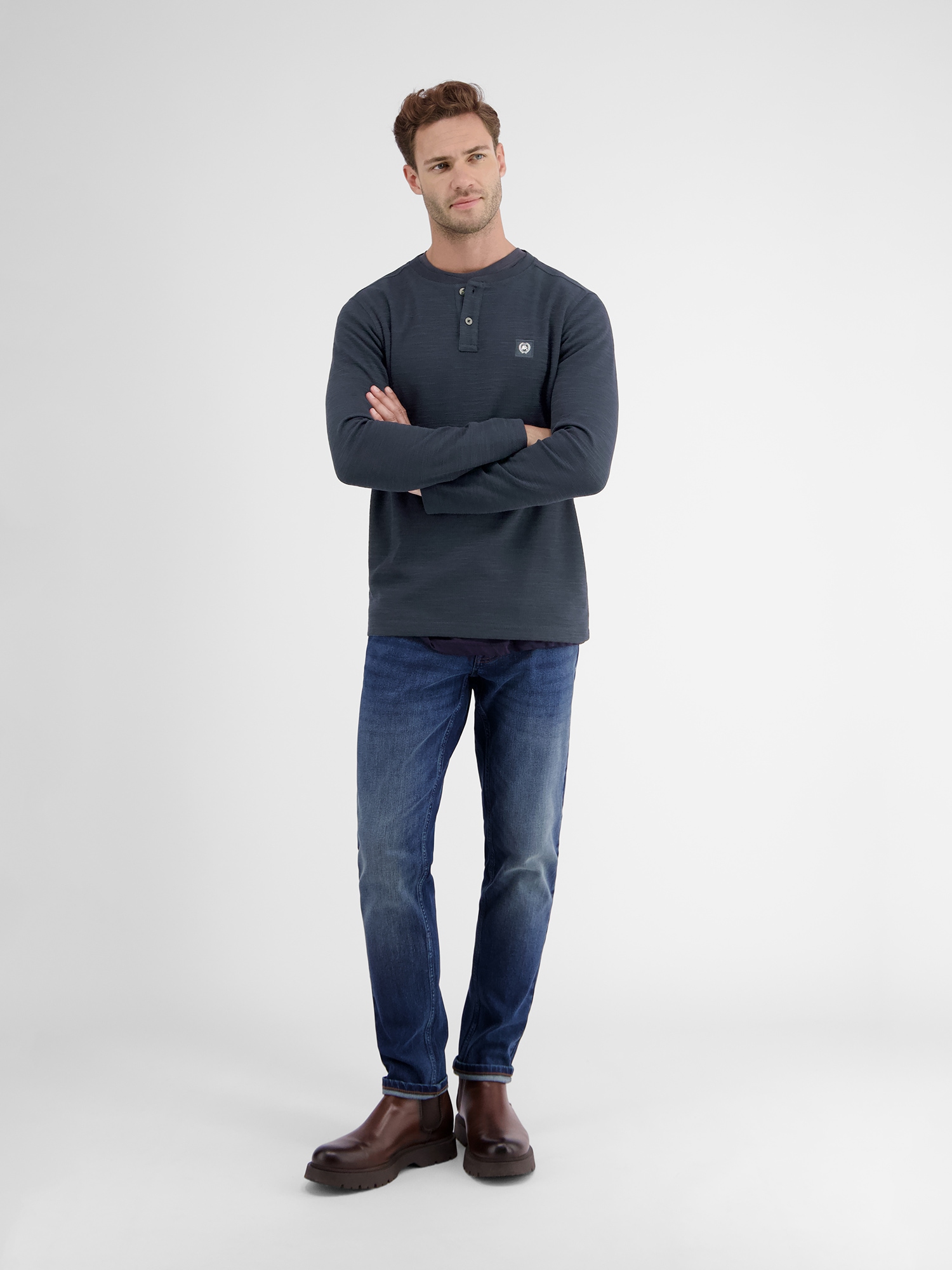 LERROS Henleyshirt »LERROS Serafinoshirt für Herren«