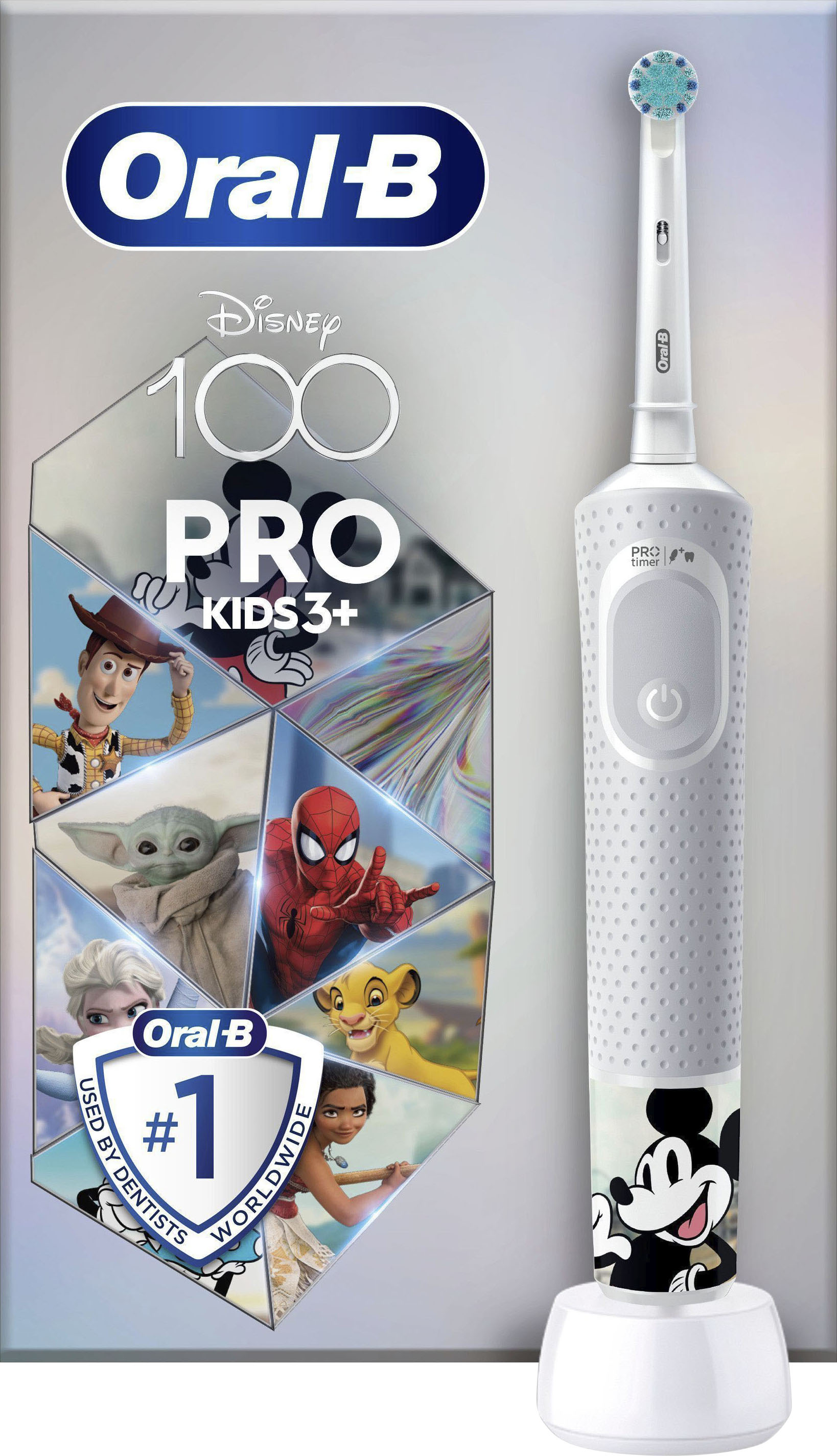 Elektrische Zahnbürste »Pro Kids Disney 100«, 1 St. Aufsteckbürsten, für Kinder ab 3...
