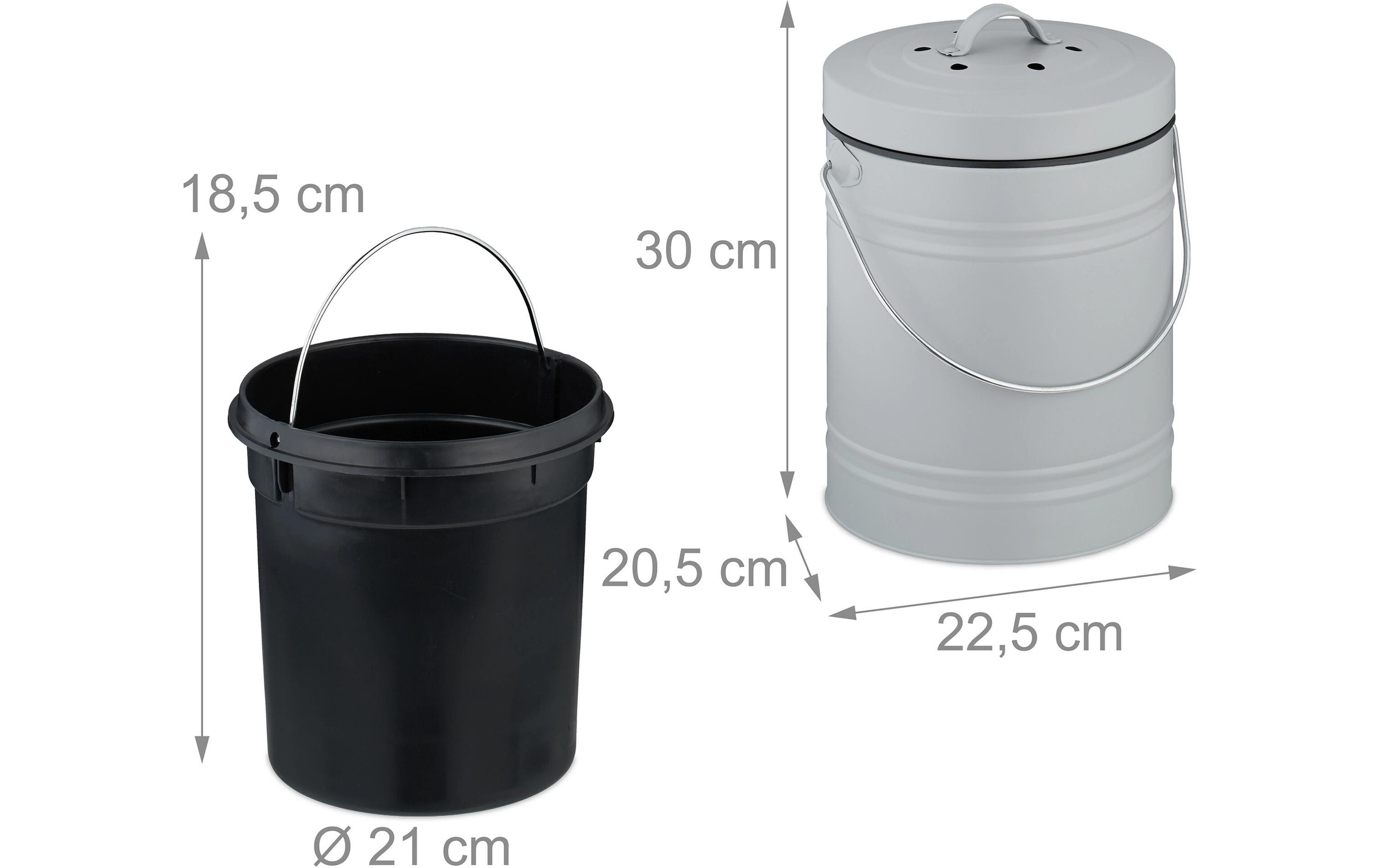 relaxdays Poubelle bio »mit Geruchsfilter, 5 l«