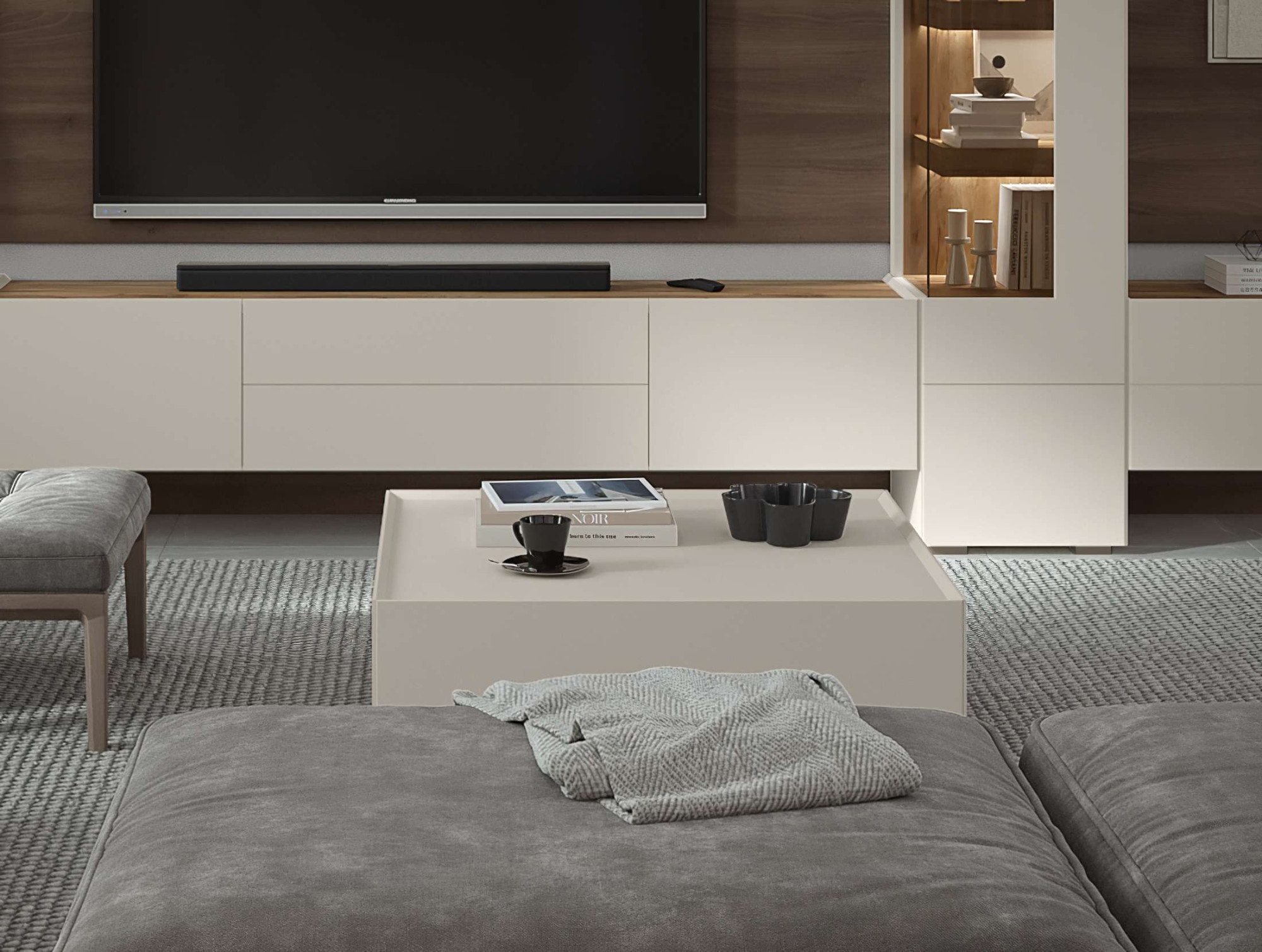 GOODproduct Couchtisch »Sky45« (H/B/T): 36/90/90cm,  Mit Rollen, lackiert mit wasserbasiertem UV-Lack