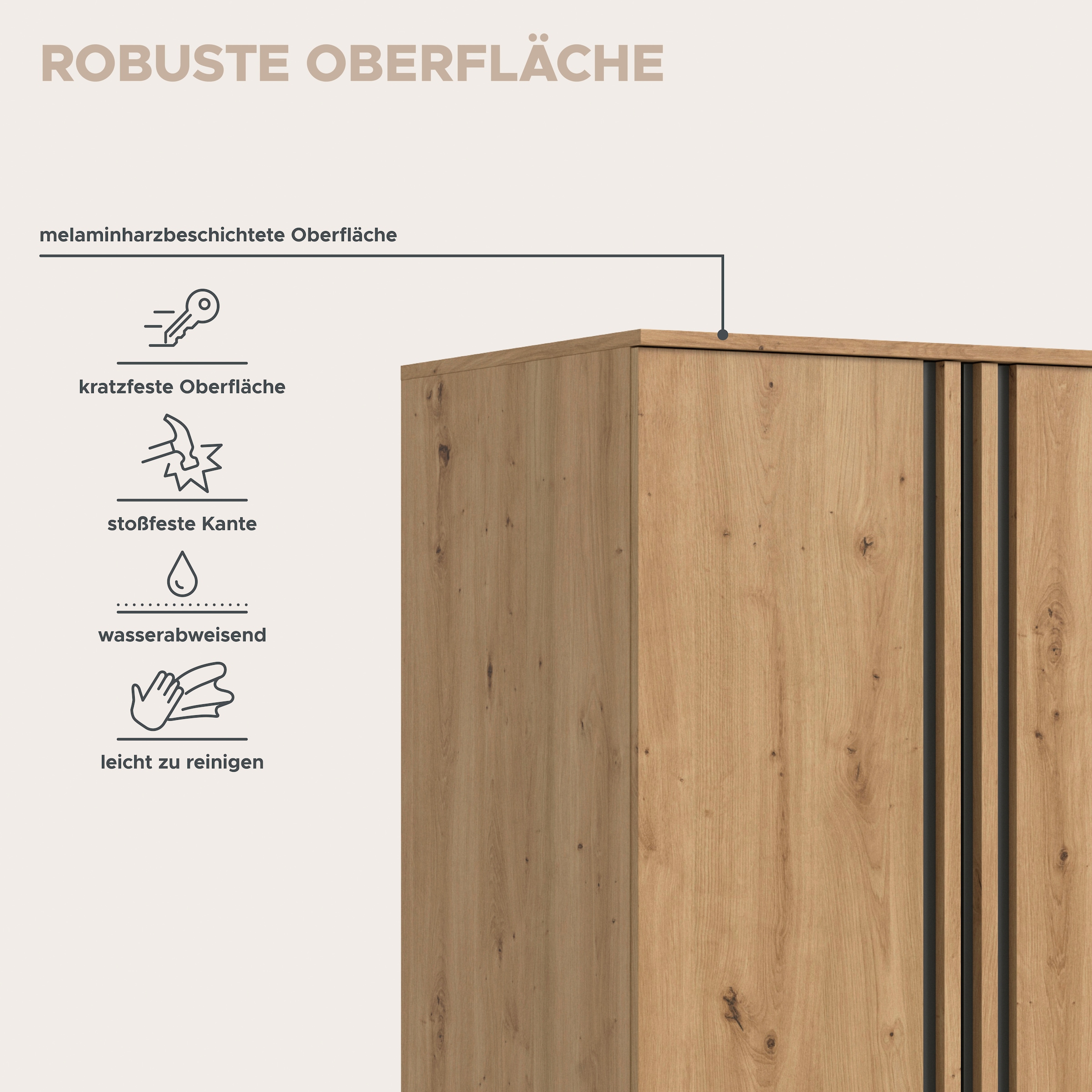 Home affaire Set d'armoires »ALVA, Breite 240 cm, Paneeloptik, Schlafzimmerschrank, Kleiderschrank« wähle den beste Schrank Kombination, individuell platzierbar, 