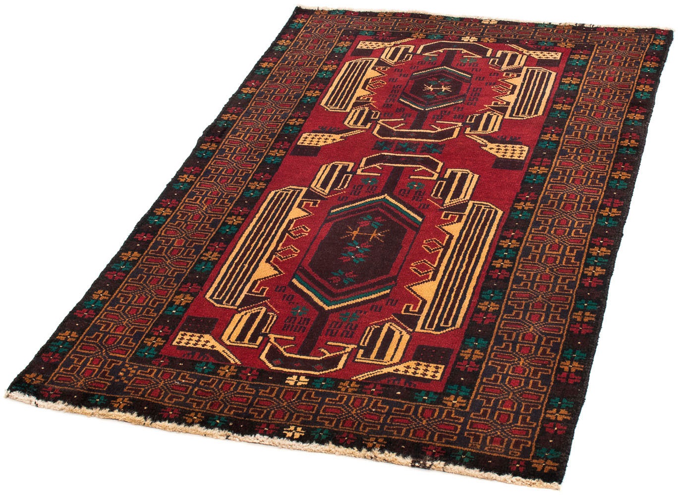 Image of morgenland Orientteppich »Belutsch - 133 x 82 cm - dunkelrot«, rechteckig, 8 mm Höhe, Wohnzimmer, Handgeknüpft, Einzelstück mit Zertifikat bei Ackermann Versand Schweiz