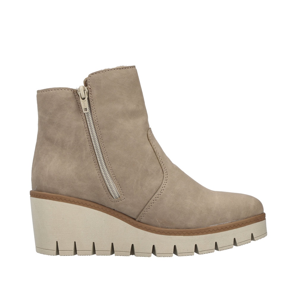 Rieker Keilstiefelette, Keilboots, Plateau-Stiefelette mit Innenreissverschluss, schmale Form
