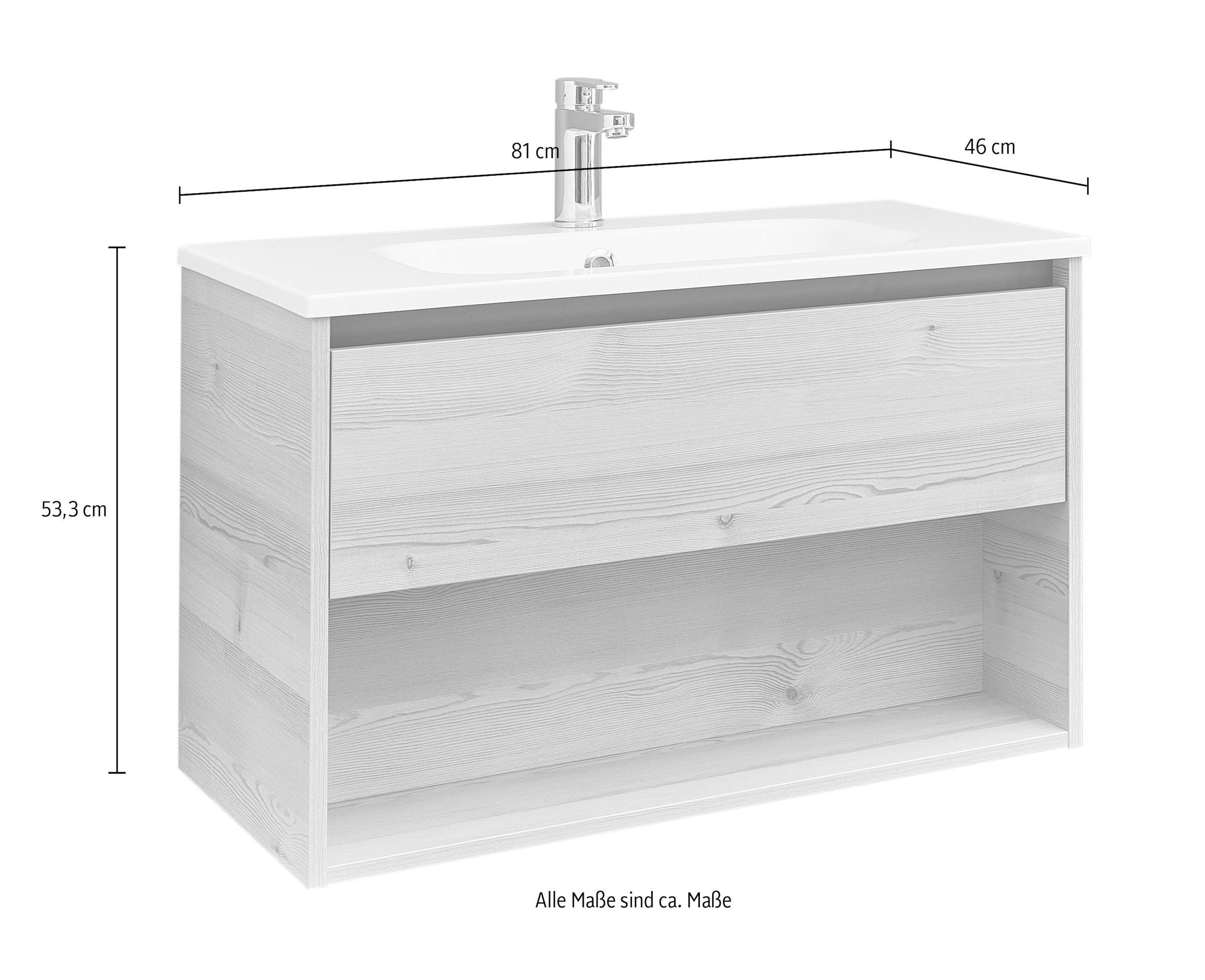 Saphir Ensemble de meubles de salle de bain »Mineralmarmor-Waschisch und Waschtischunterschrank« 2 cuis tlg.
