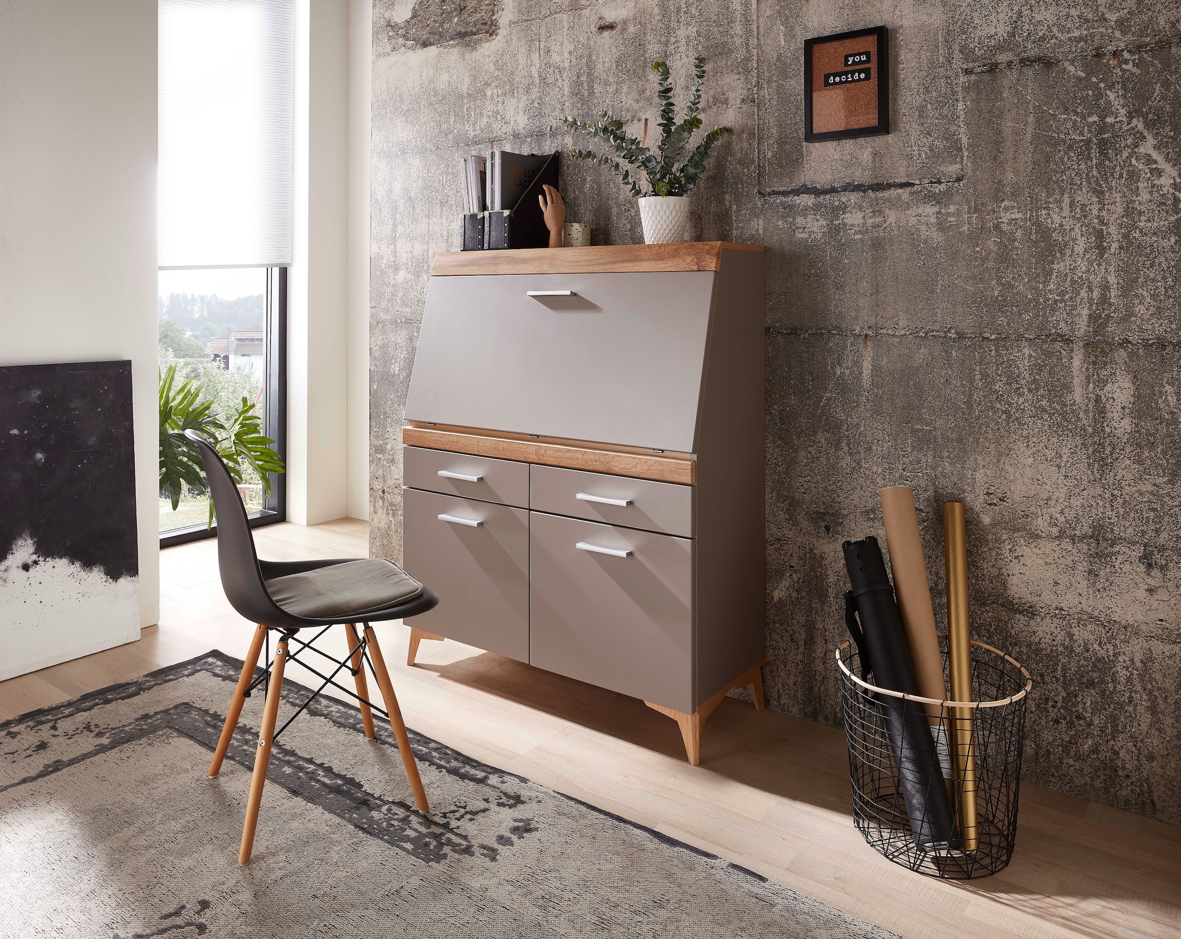 Innostyle Sekretär »SECRET« Stauraumschrank, mit Monitor-/Laptopfach, Soft-Close, Breite 98 cm