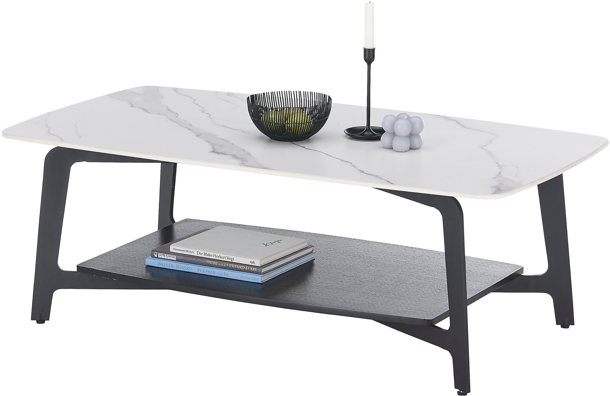 Stolkom Couchtisch »Isa«, 130 cm Keramik weiss marmoriert