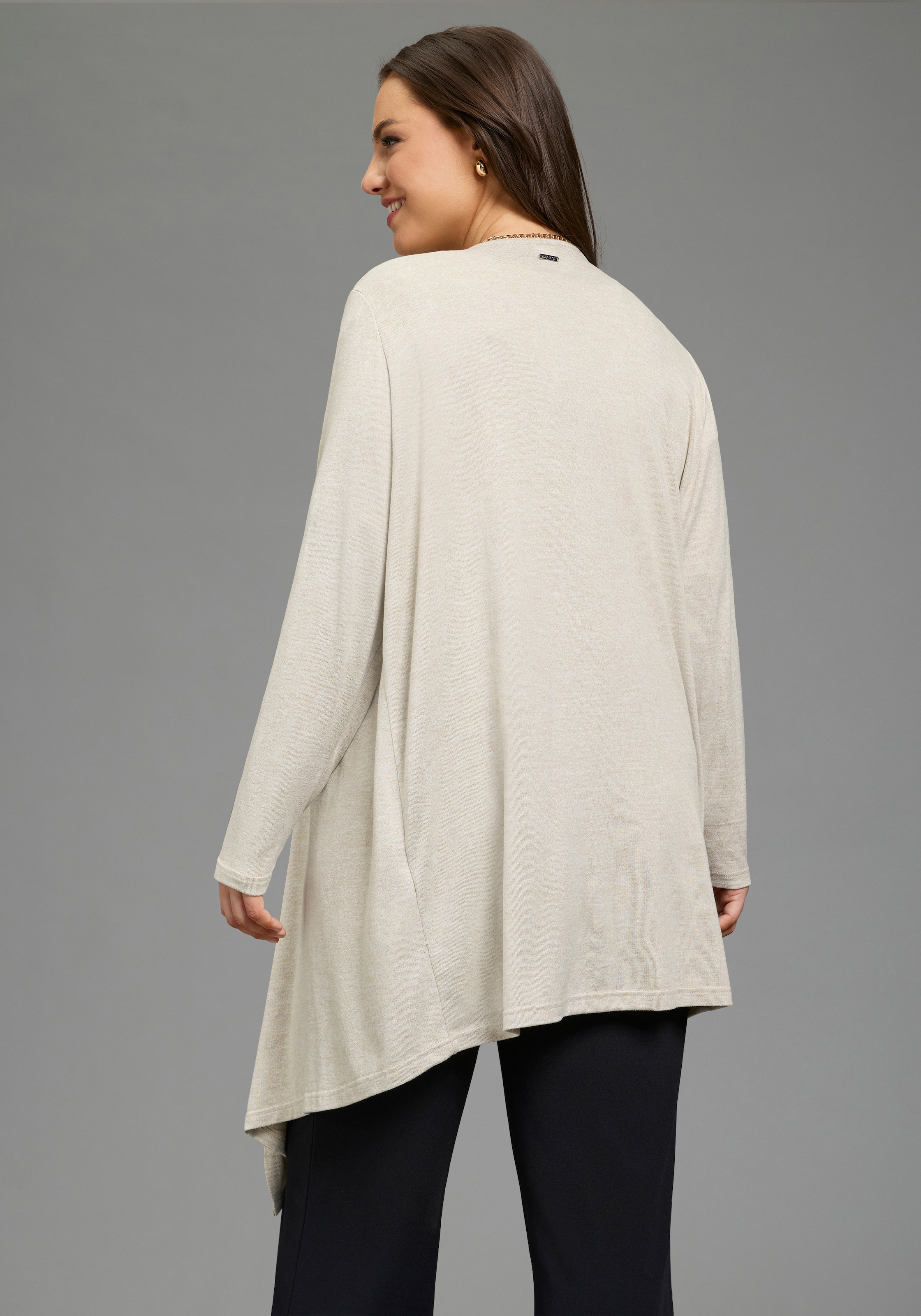 Laura Scott CURVE Veste en tricot mit Wasserfallausschnitt, Langarm-Design, figurbetonte Passform