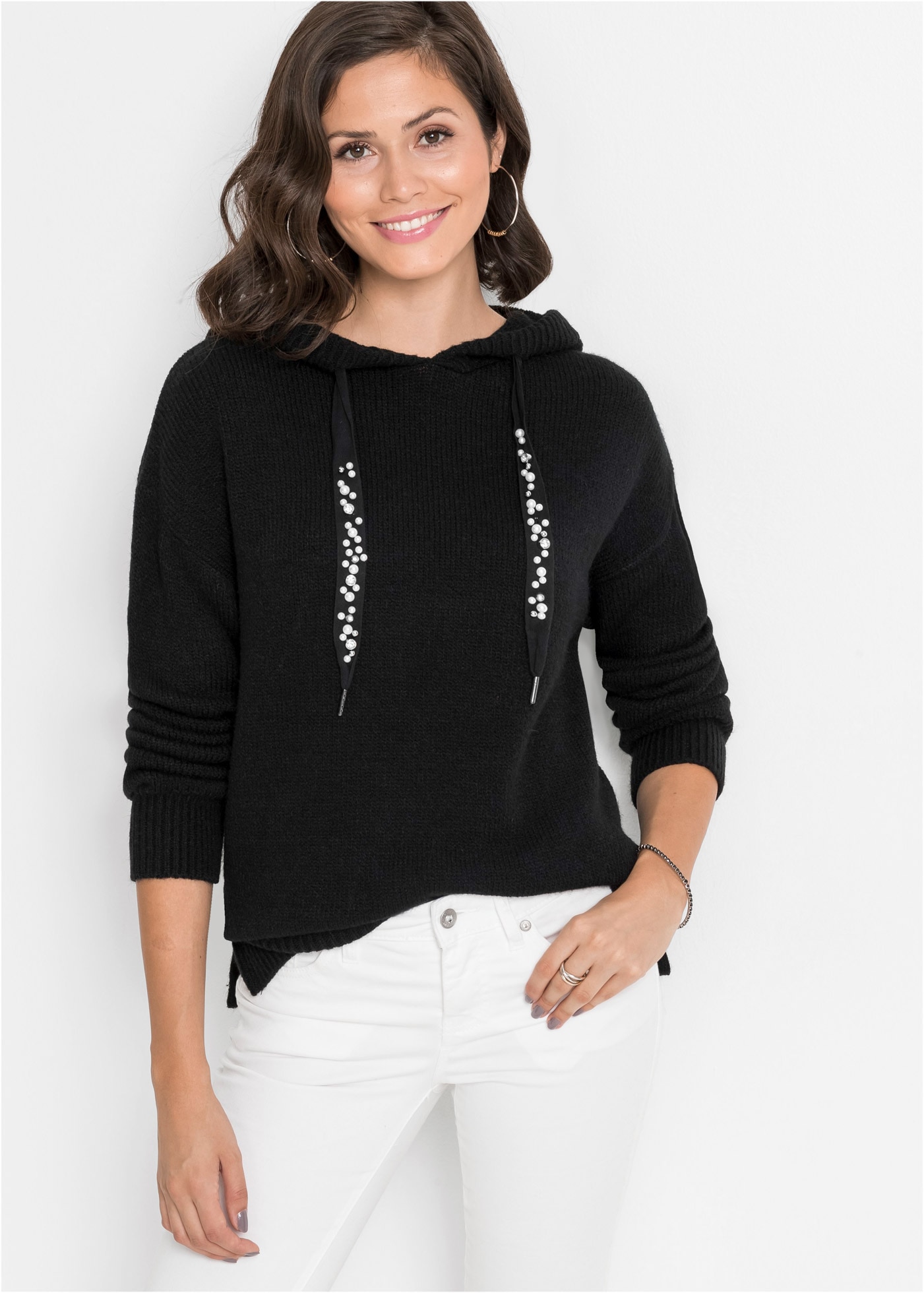 Image of bonprix Kapuzenpullover "Oversize-Pullover" aus Polyacryl, Polyamid und Polyester, mit Kapuze, Oversize-Design
