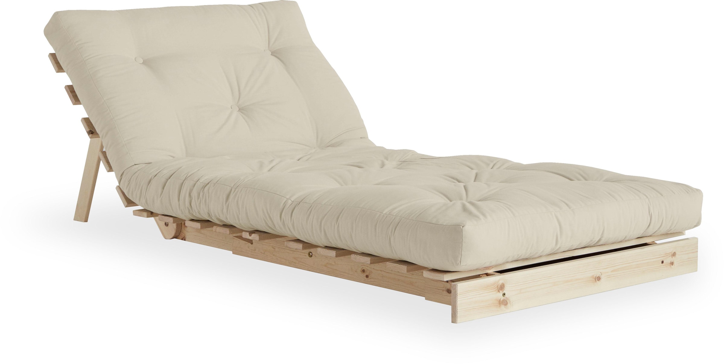 Karup Design Daybett »Daybett Roots Schlafsofa – Gästebett & Sofa aus FSC®-Kiefer«, Inkl. Futonmatratze, in mehreren Grössen & Farben erhältlich