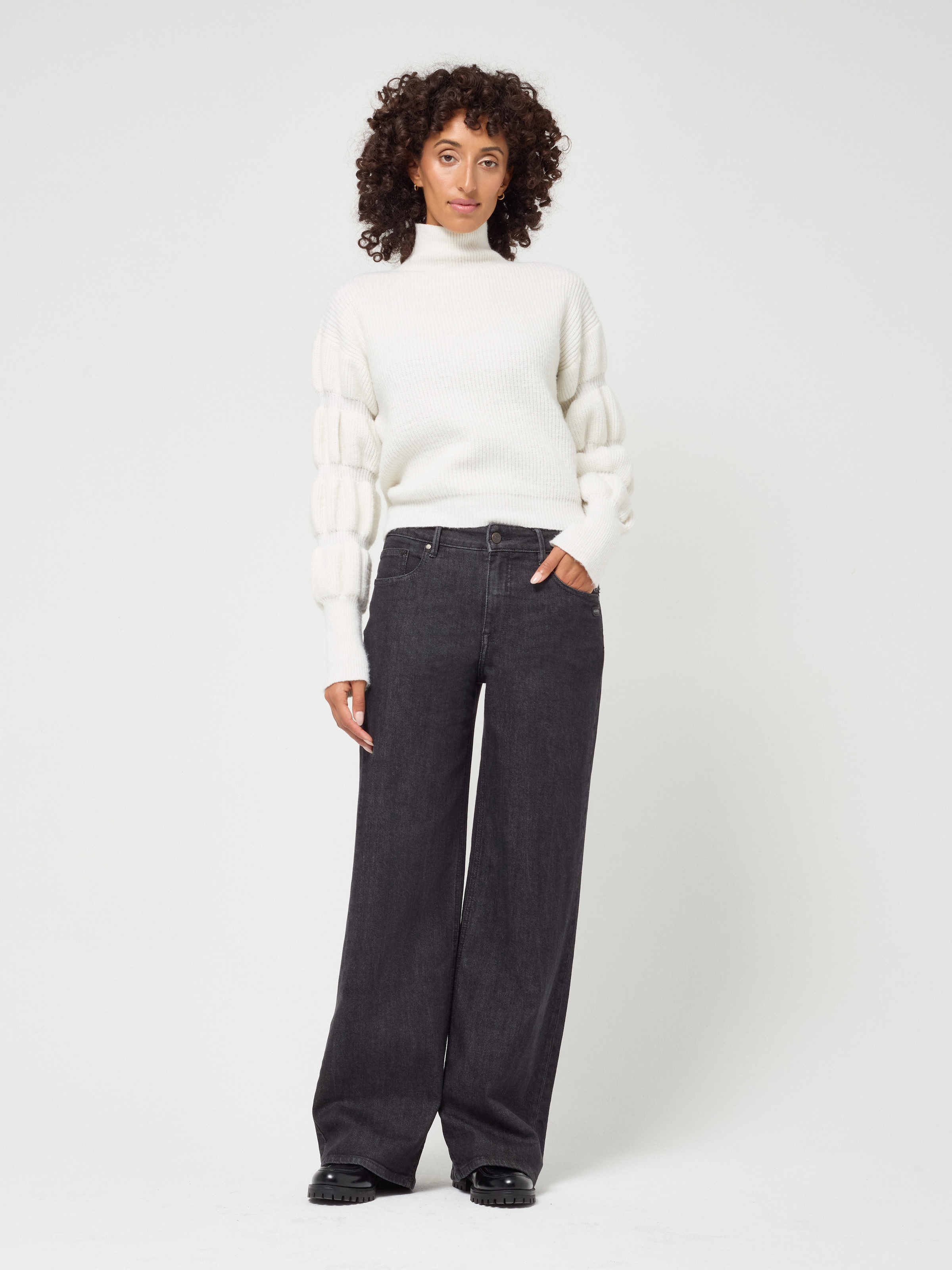 GANG Jeans droit »94CARLOTTA LONG« Wide Leg style 5 poches