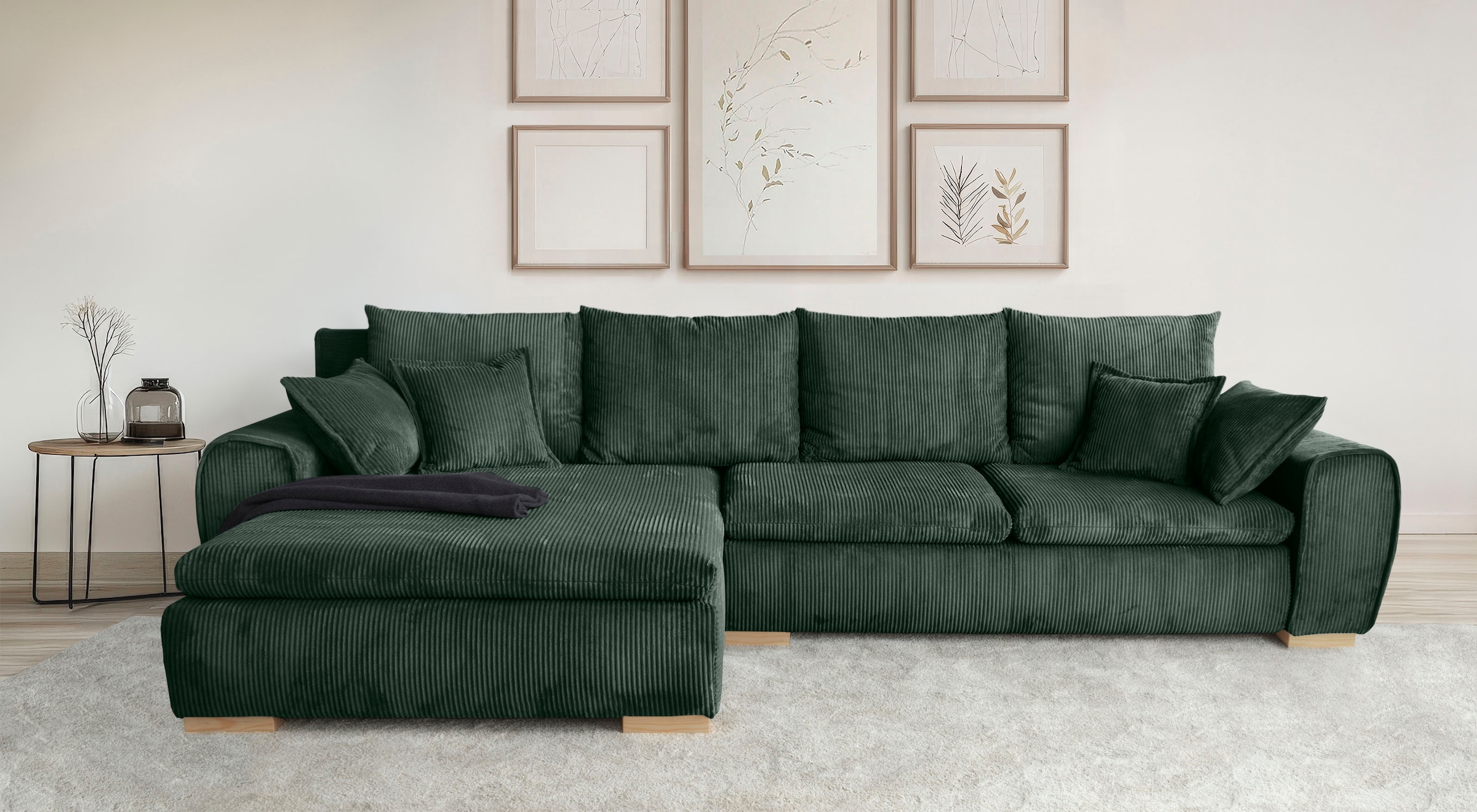 Image of Home affaire Ecksofa "Katja L-Form, B: 325 cm - OTTO. Verlässliche Qualität." Bettfunktion, Bettkasten & 4 Zierkissen