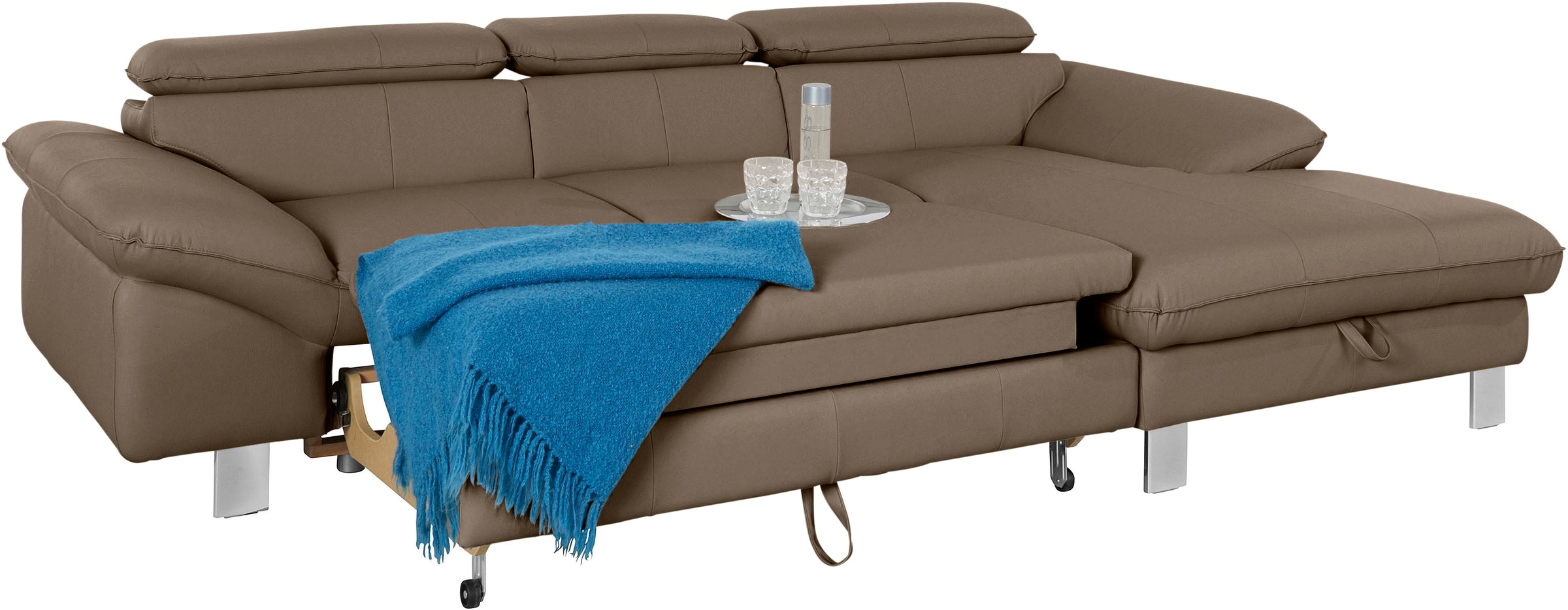 COTTA Ecksofa Driver, mit Kopfteilverstellung, wahlweise mit Bettfunktion