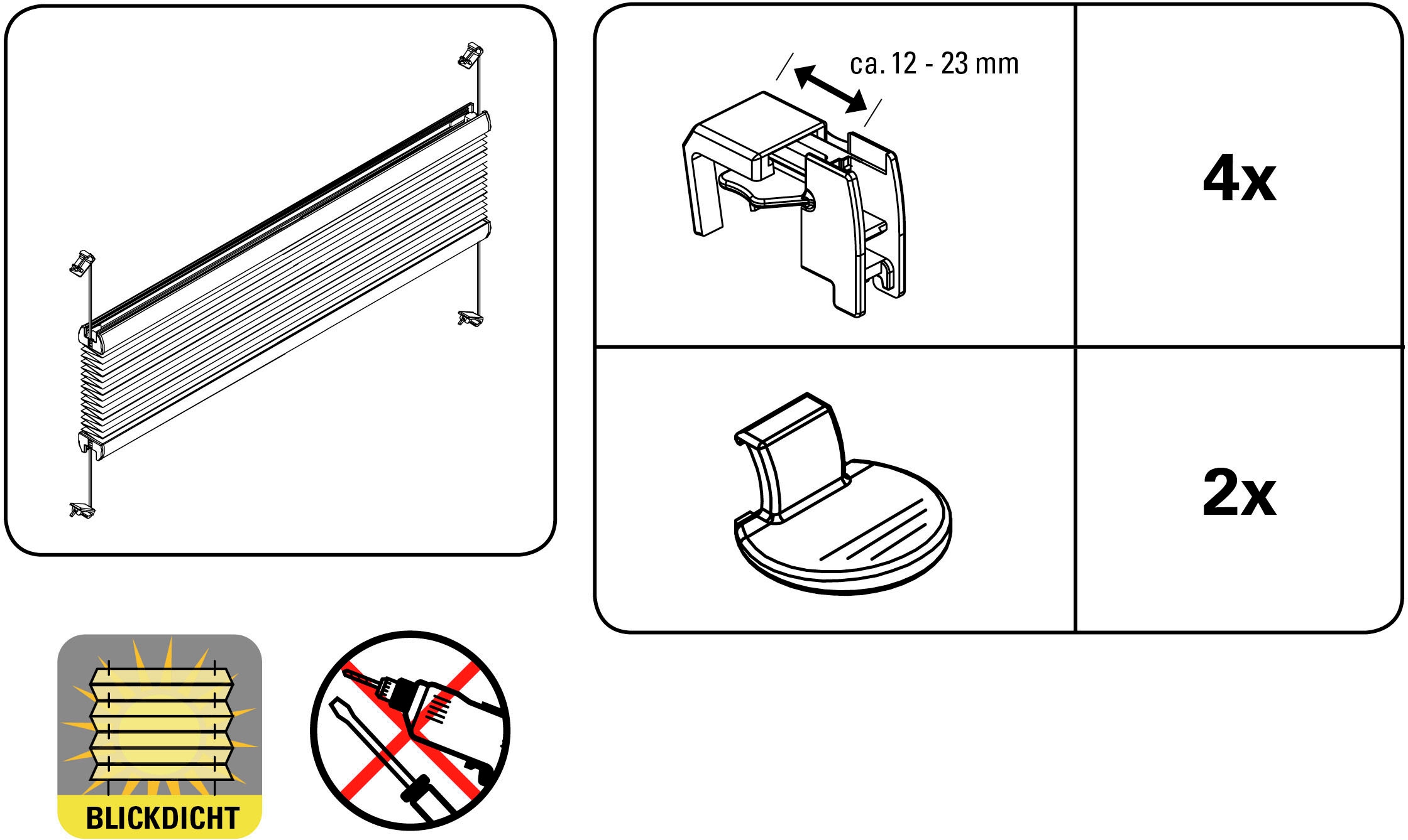 my home Plissee »EASYFIX PIA«, ohne Bohren, verspannt, mit patentiertem Trägersystem