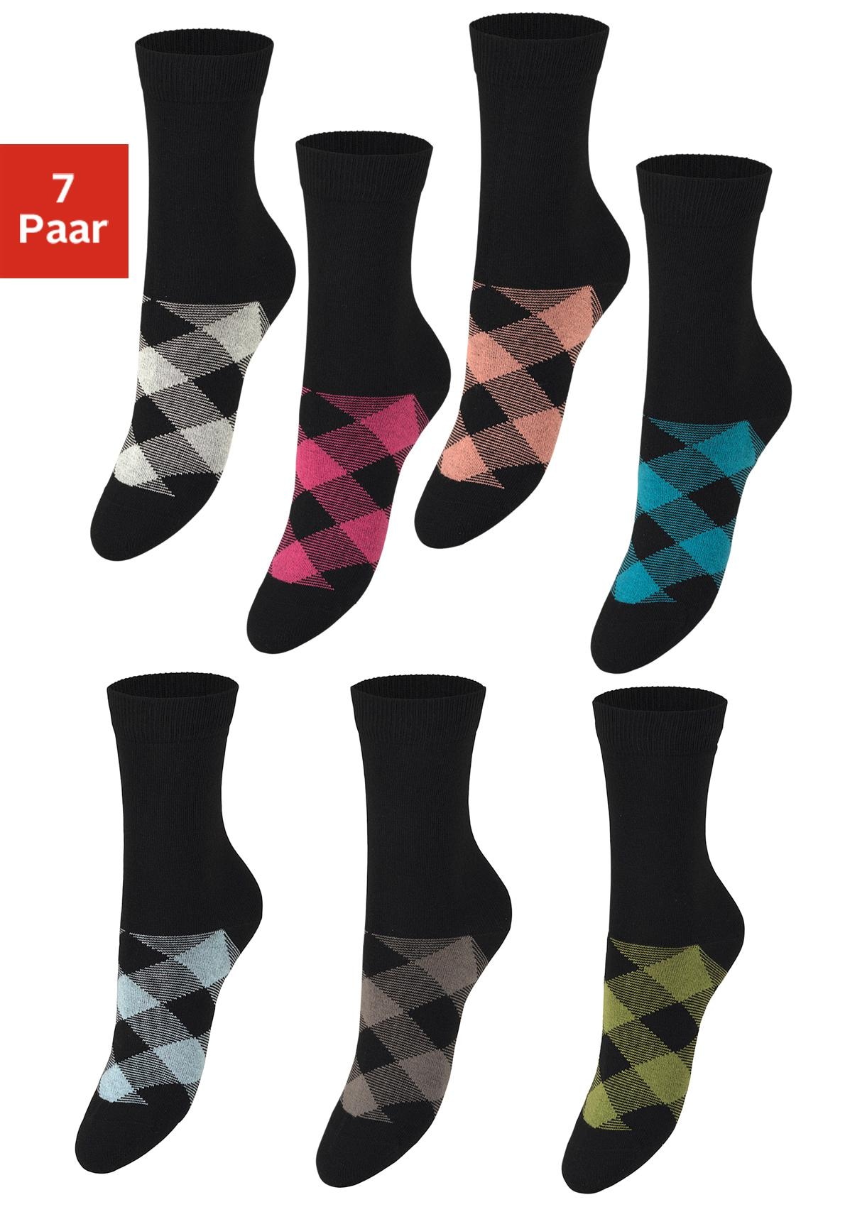 Image of H.I.S Socken Packung, 7 Stk. tlg. in angesagtem Rhombenmuster