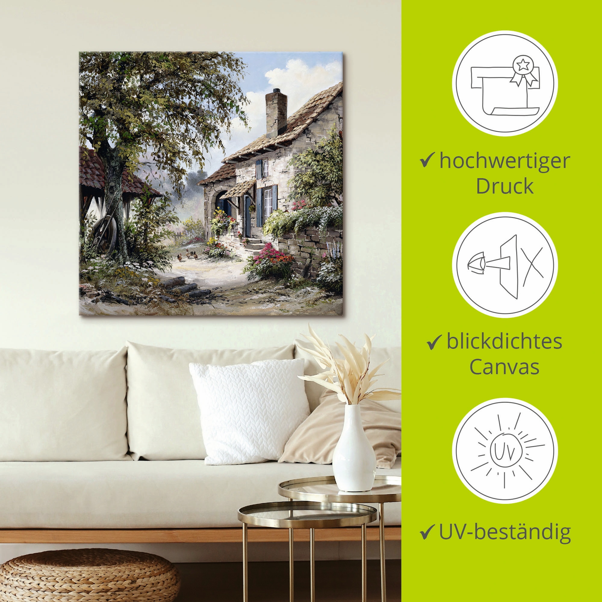 Artland Tableau sur toile »Opa's Haus« 1 cuis tlg. auf Holzrahmen gespannt