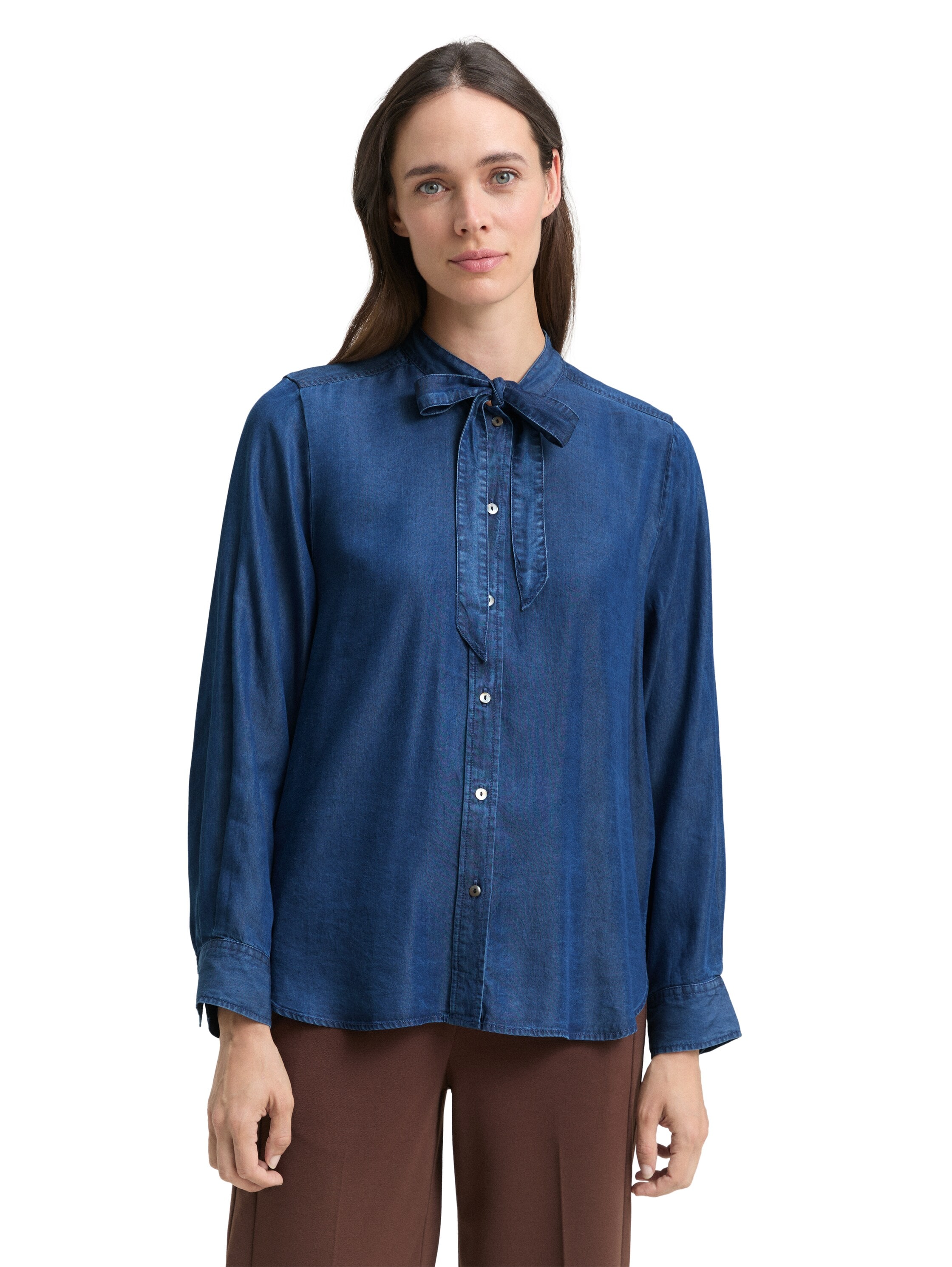 Image of TOM TAILOR Hemdbluse mit Schleife am Kragen
