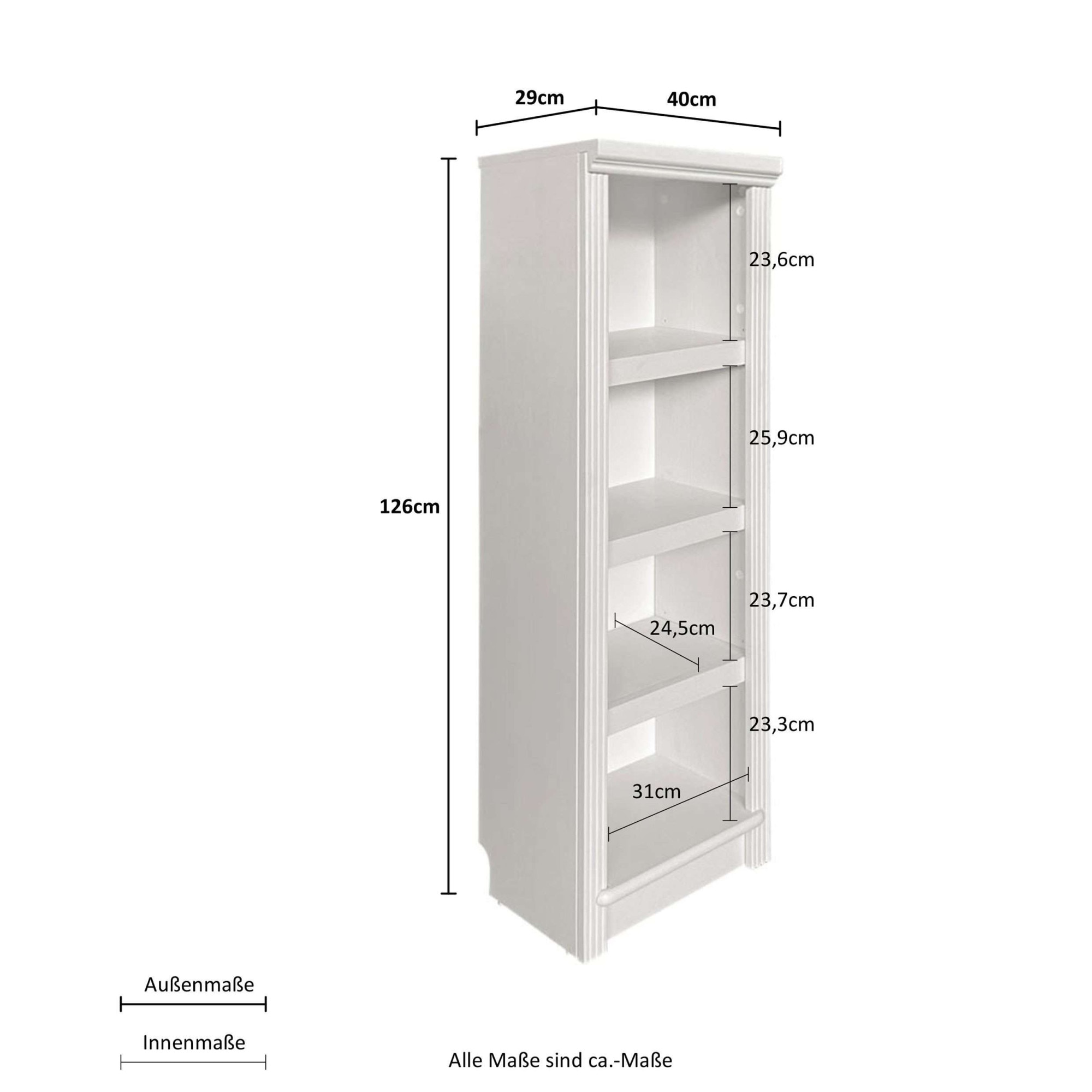 GOODproduct Bibliothek »Riga - Set aus 5 Regalen in unterschiedlichen Höhen« 5 Stk. tlg. Breite/Tiefe je 40/29 cm,Höhe 67 cm, 97 cm, 126 cm, 156 cm und 185 cm