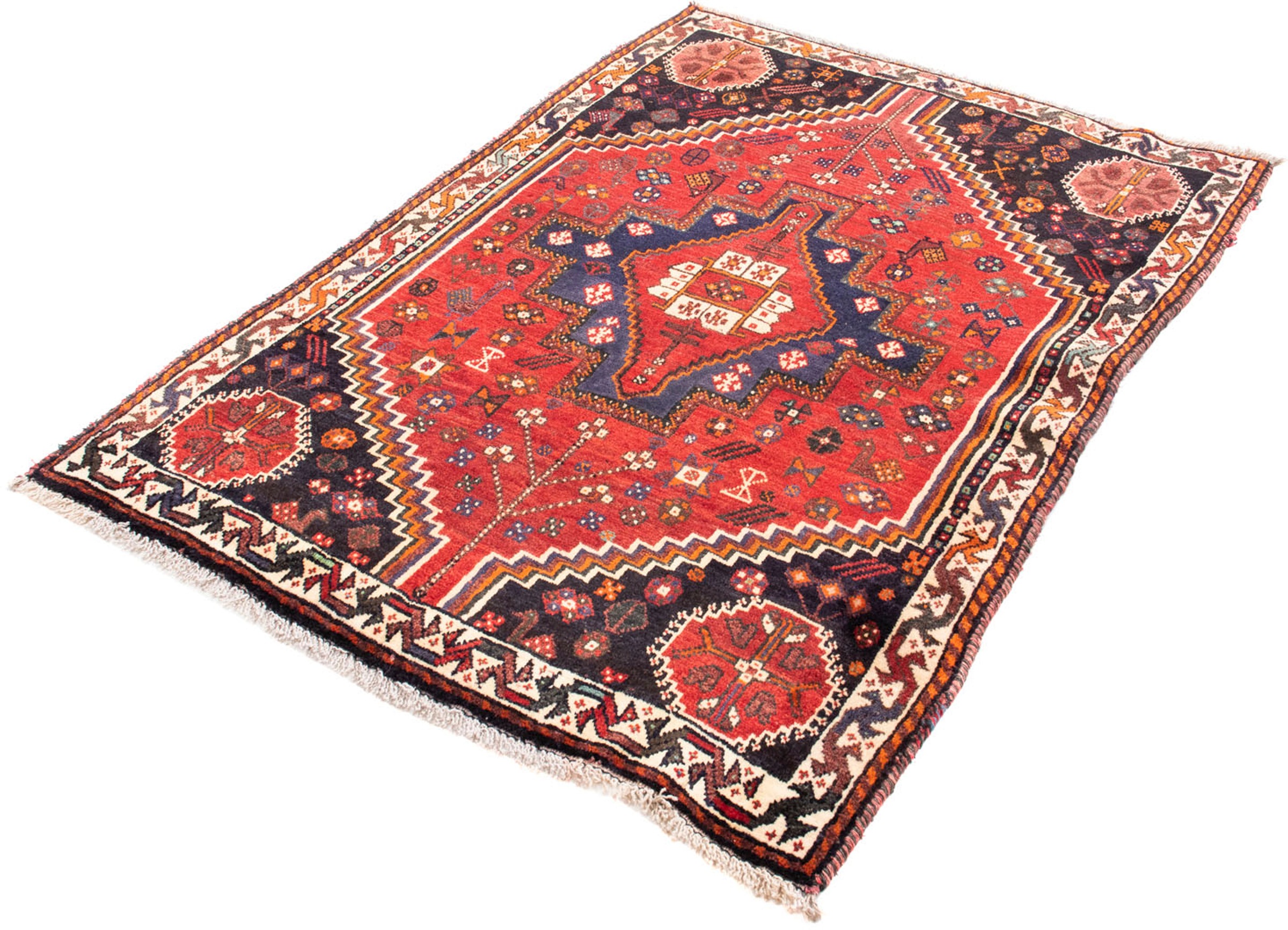 Image of morgenland Orientteppich »Perser - Nomadic - 159 x 121 cm - dunkelrot«, rechteckig, 10 mm Höhe, Wohnzimmer, Handgeknüpft, Einzelstück mit Zertifikat bei Ackermann Versand Schweiz