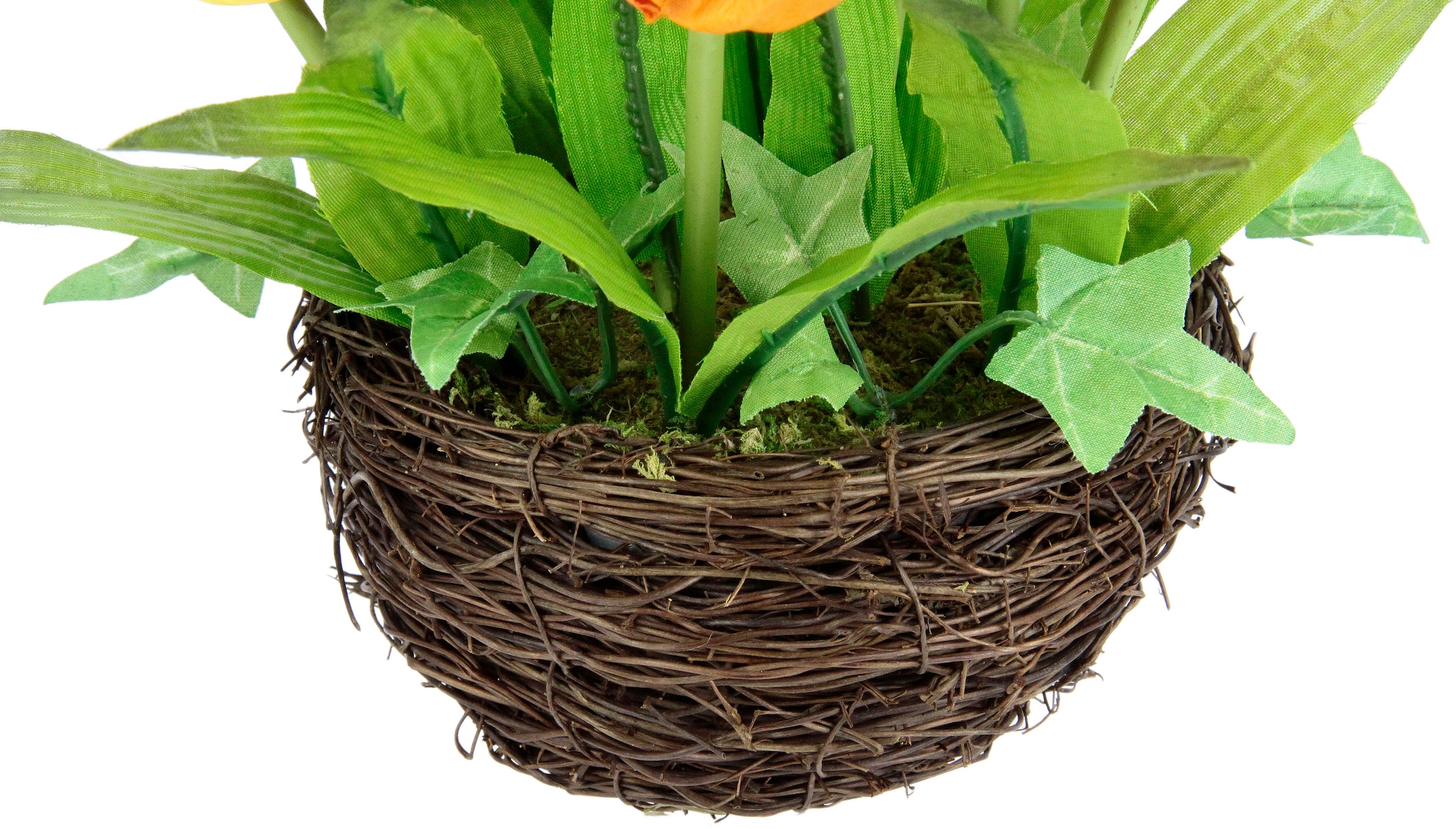 I.GE.A. Kunstblume »Tulpe« Im Weidenest, Blume Papageientulpe Blüte Osterdeko