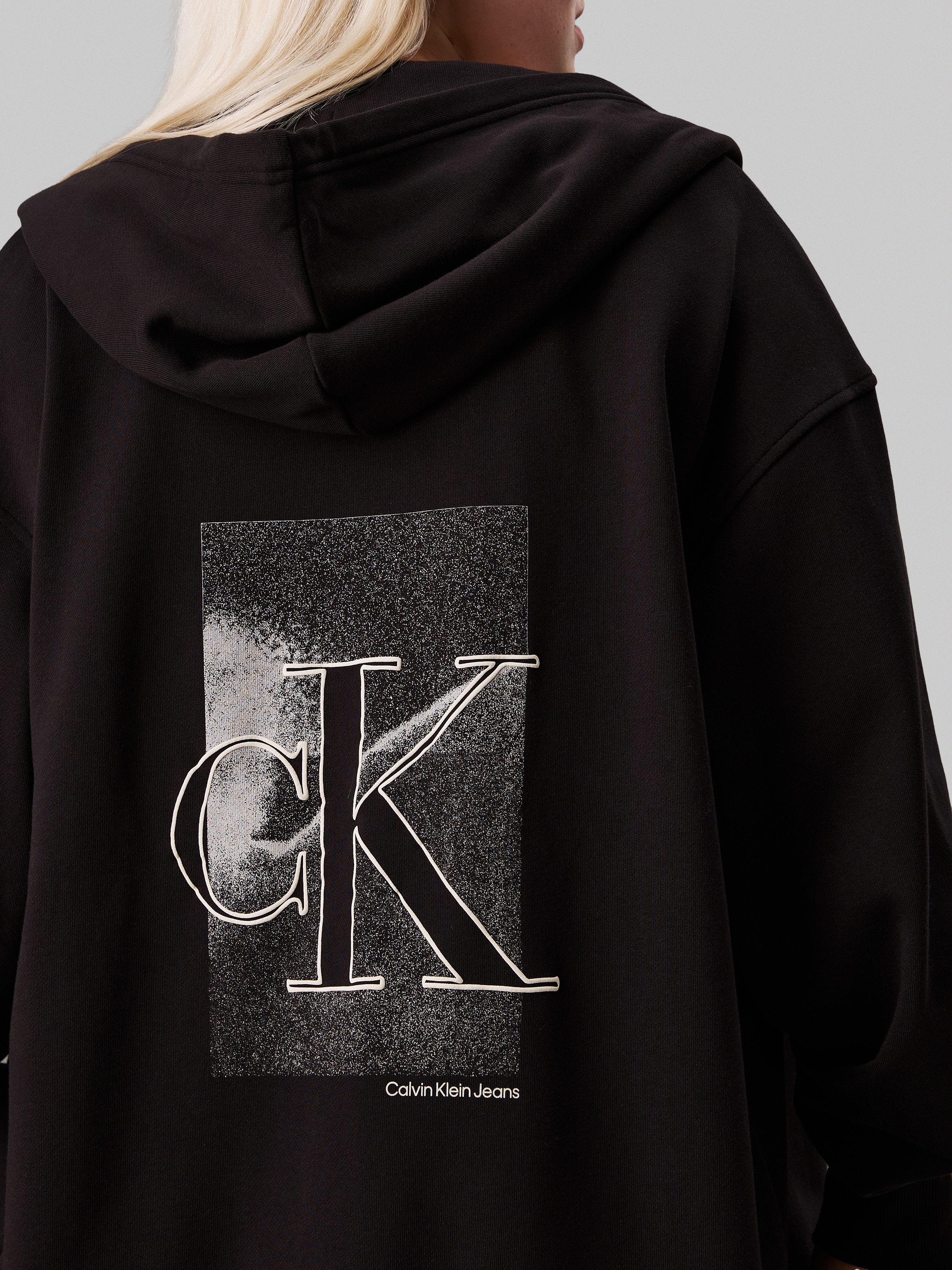 Calvin Klein Jeans Plus Sweatshirt »PLUS DIFFUSED CK ZIP-THROUGH«, in Grossen Grössen mit Backprint
