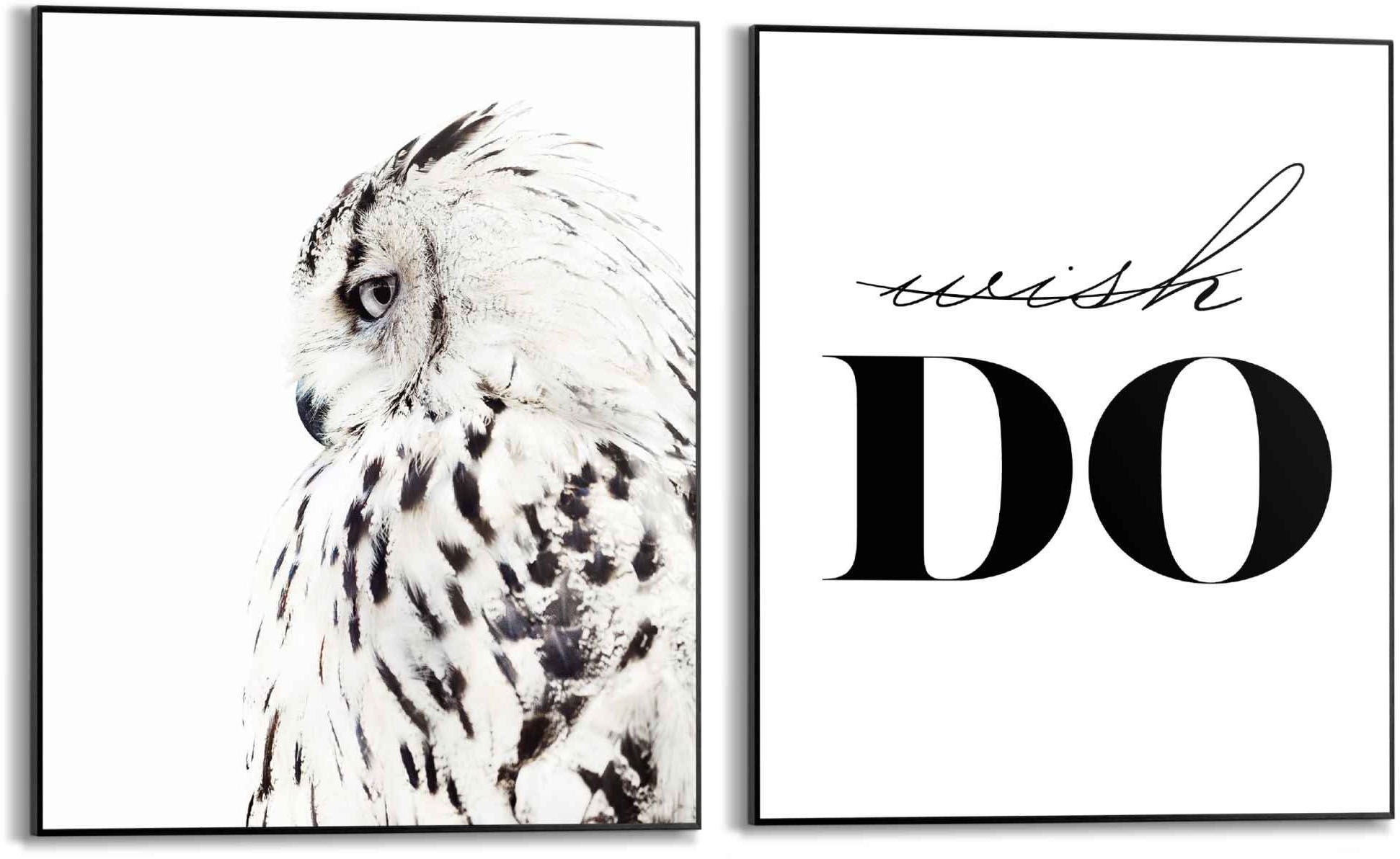 Image of Reinders! Wandbild »Wandbilder Set Wunsch Eule - Weisheit - Text - Tier«, Schriftzug, (2 St.) bei Ackermann Versand Schweiz