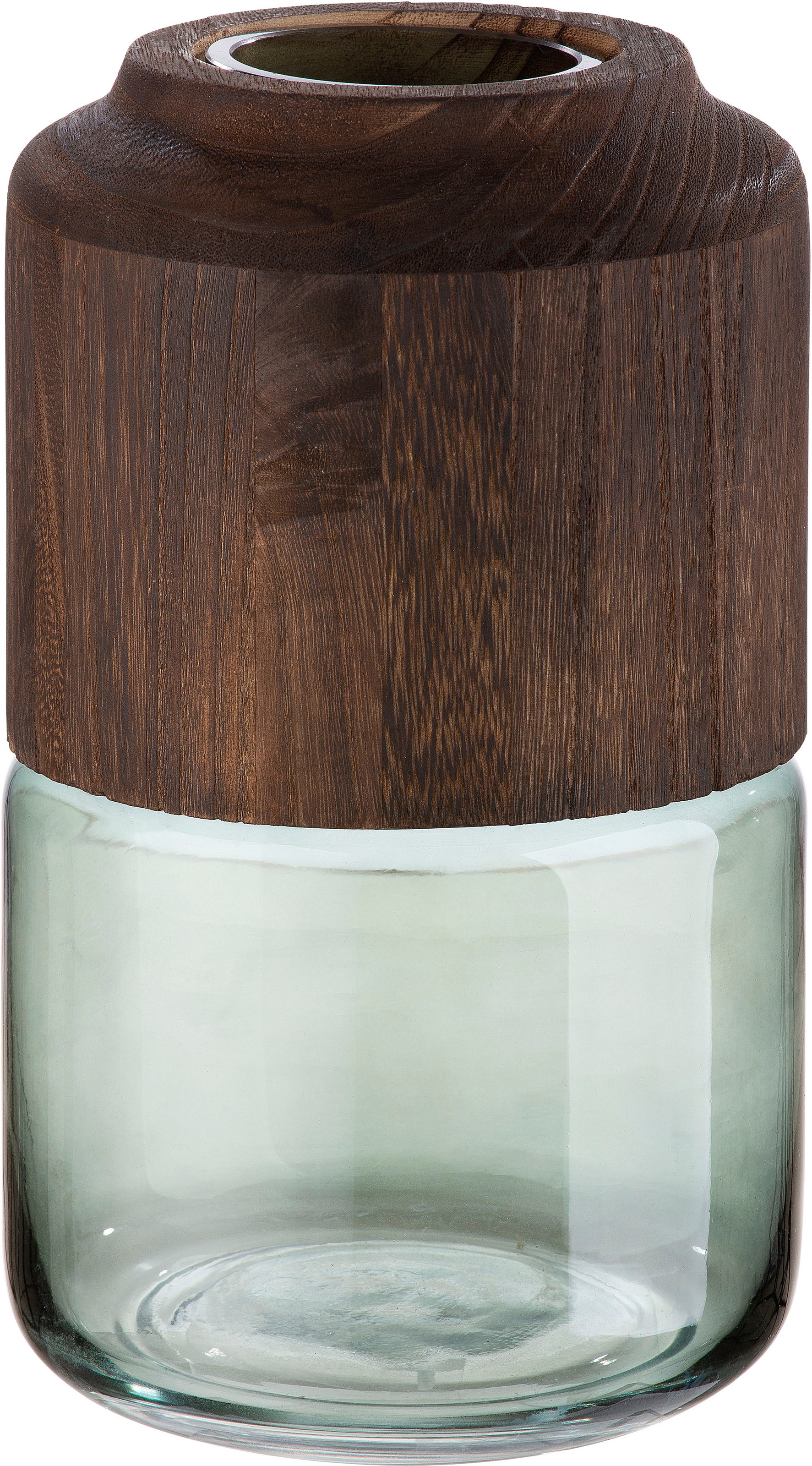 Image of Casablanca by Gilde Tischvase "Colletta" aus Glas, mit abnehmbarem Holzelement