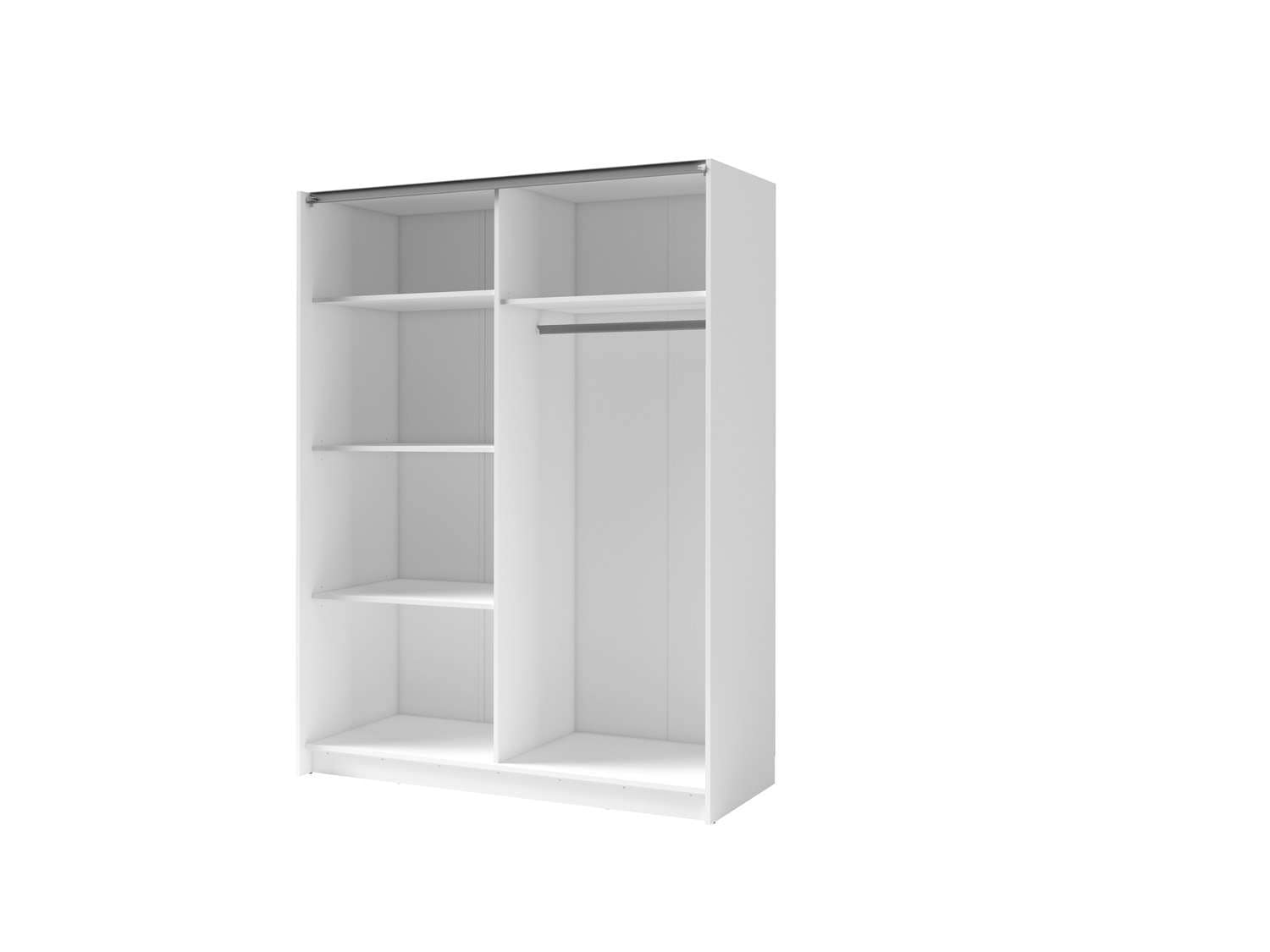 INOSIGN Kleiderschrank »Kleiderschrank Charisy mit 4 Einlegeböden und Kleiderstange«, Garderobe mit 2 Schwebetüren und Lamellen, B/H/T 200/198,5/62 cm