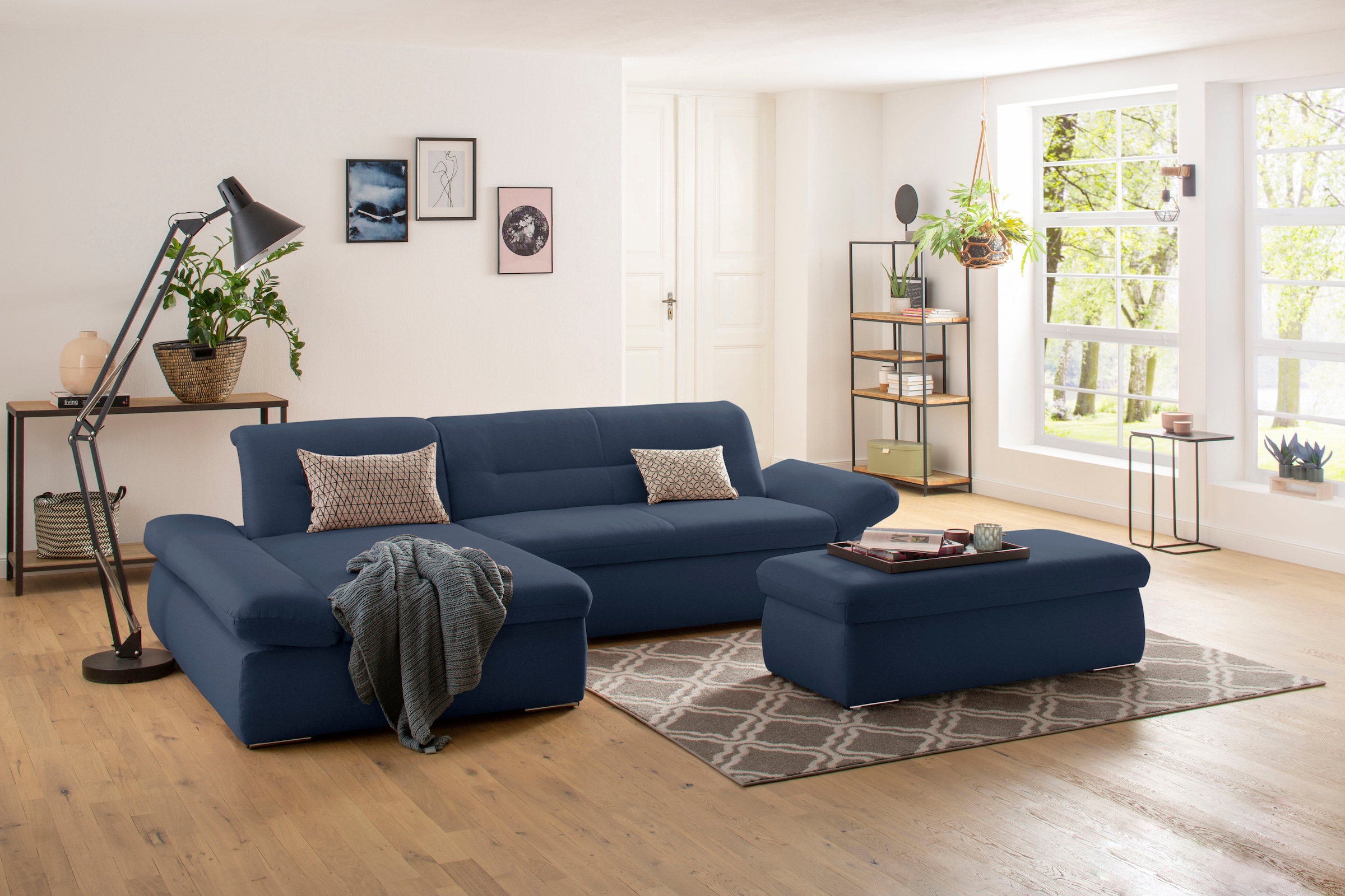 Home affaire Ecksofa »Avesa L-Form« Wahlweise mit Armteilvertsellung und Bettfunktion, B/T/H: 300/172/80cm
