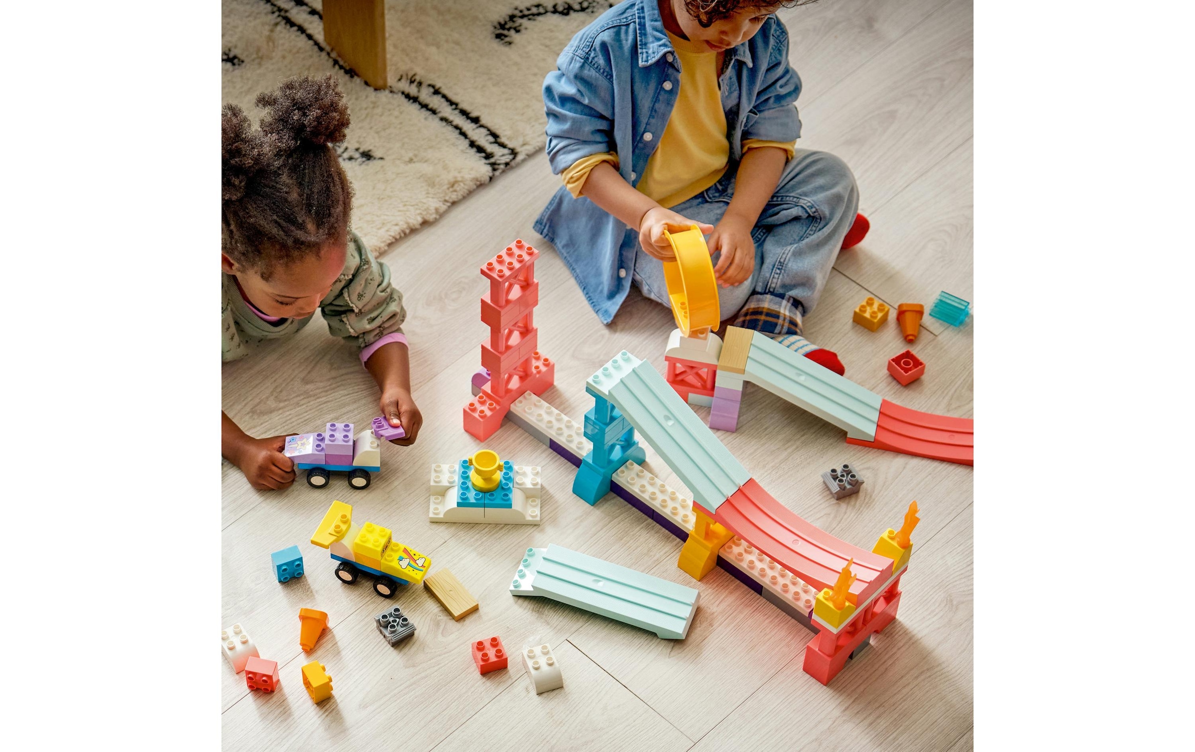 LEGO® Konstruktionsspielsteine »Kreative Sprungschanzen mit kleinen Flitzern 3-in-1-Set (10478)« LEGO DUPLO Town; Made in Europe