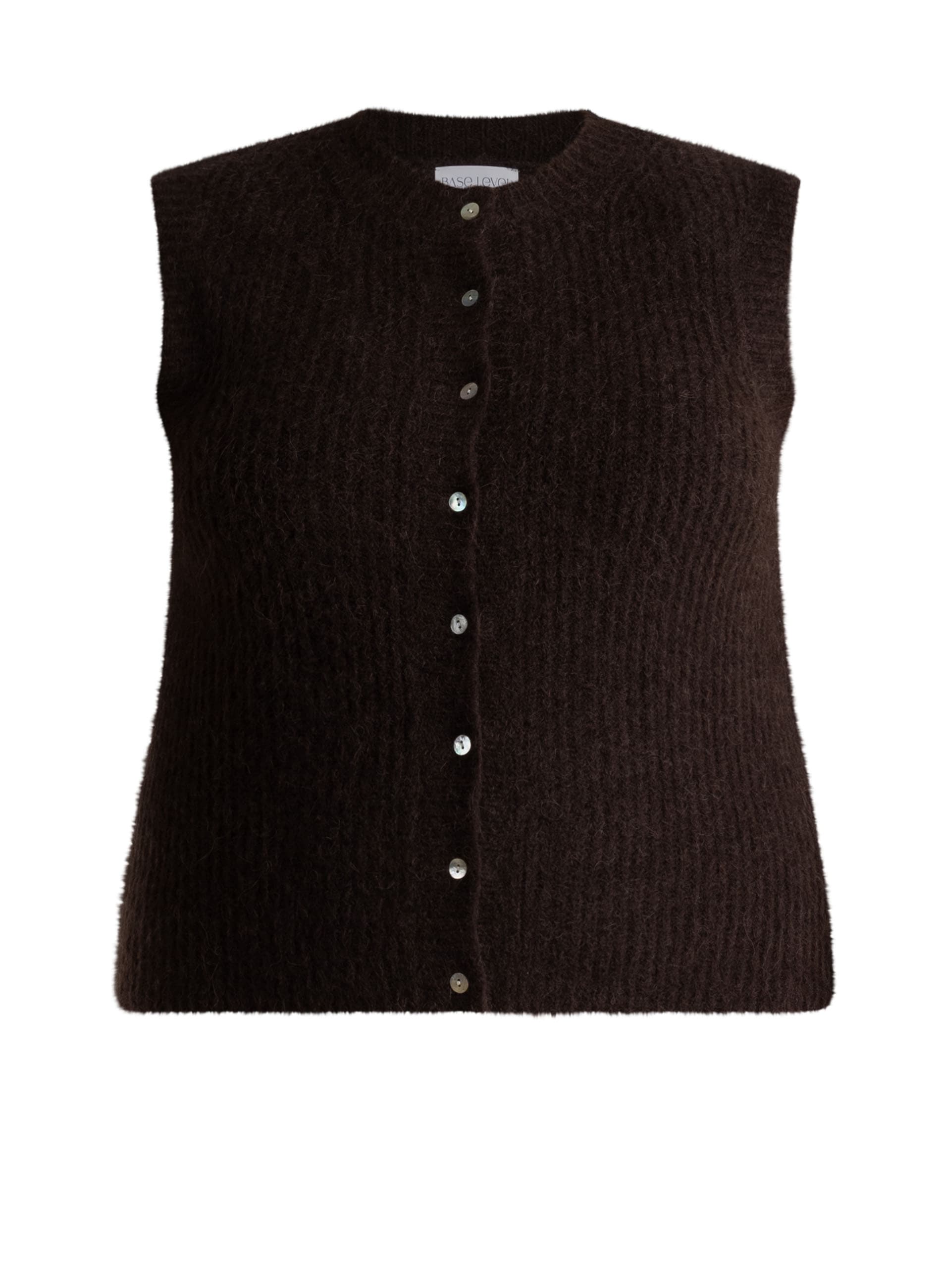 Base Level Curvy Gilet tricoté »Nelly« sans manches - avec patte de boutonnage / grandes tailles