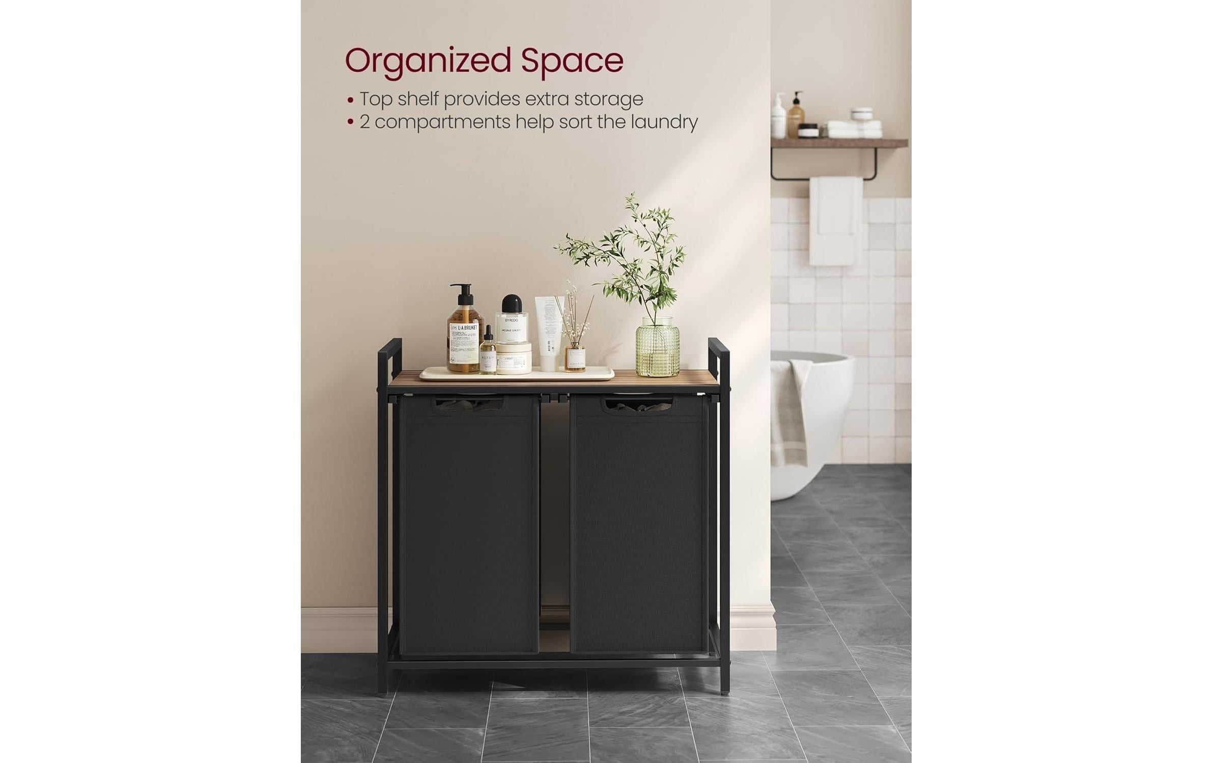 VASAGLE Wäschekorb »mit 2 Fächern 0 l«