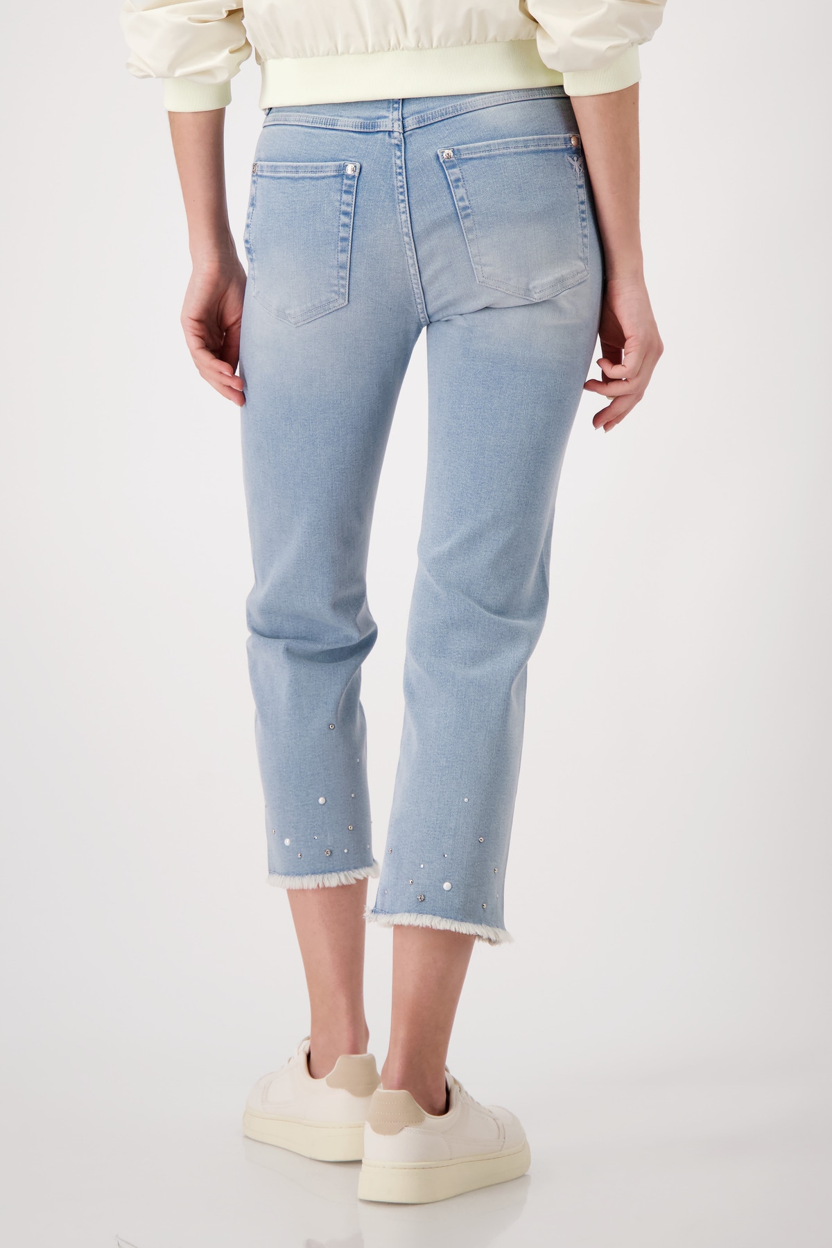 Monari Pantalon 7/8 »Hose Greta short Schmuck«  Regular fit mit Schmuckdetails