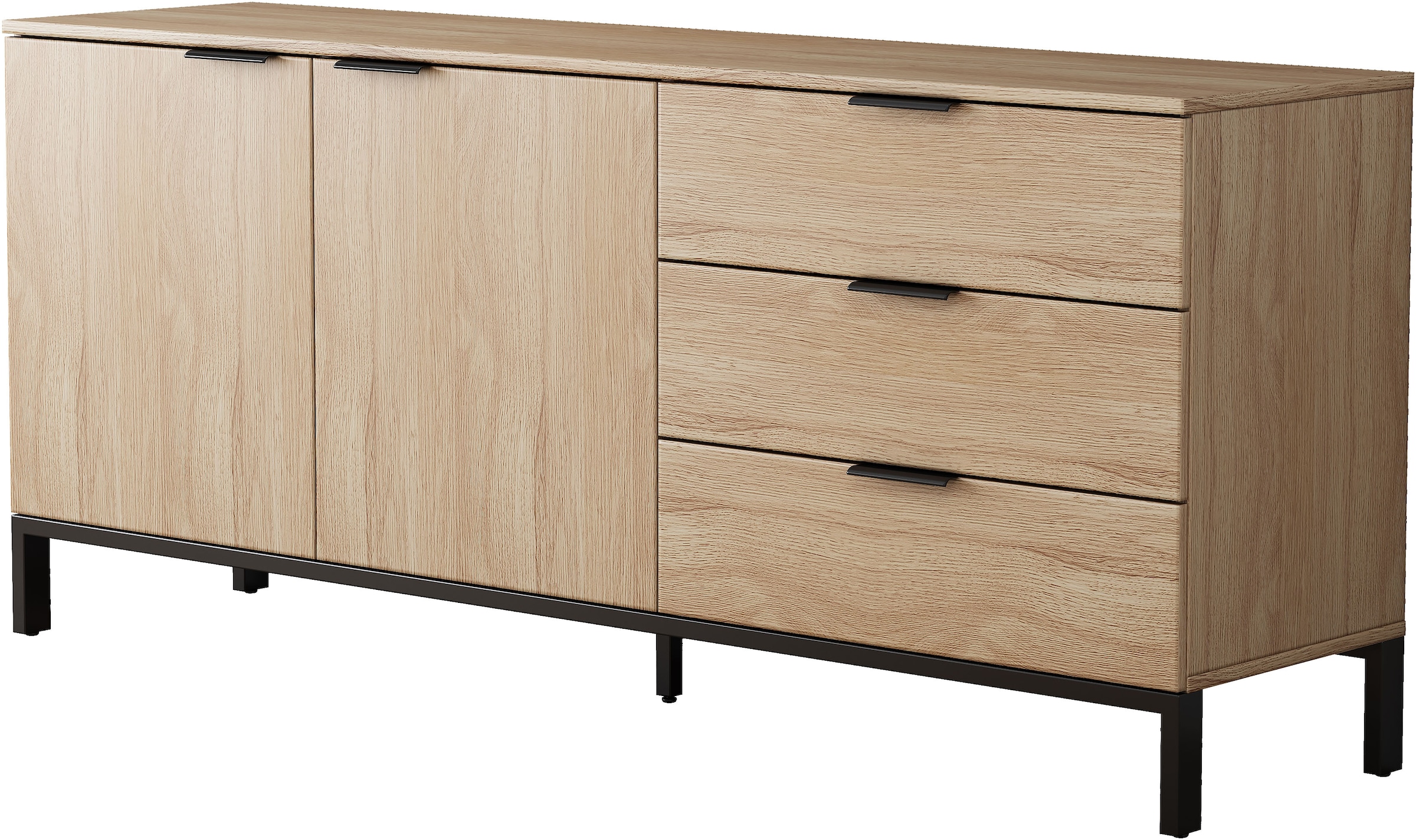 GOODproduct Sideboard »Jorinde« Melaminoberfläche, flexibler Stauraum und robustes Metallgestell