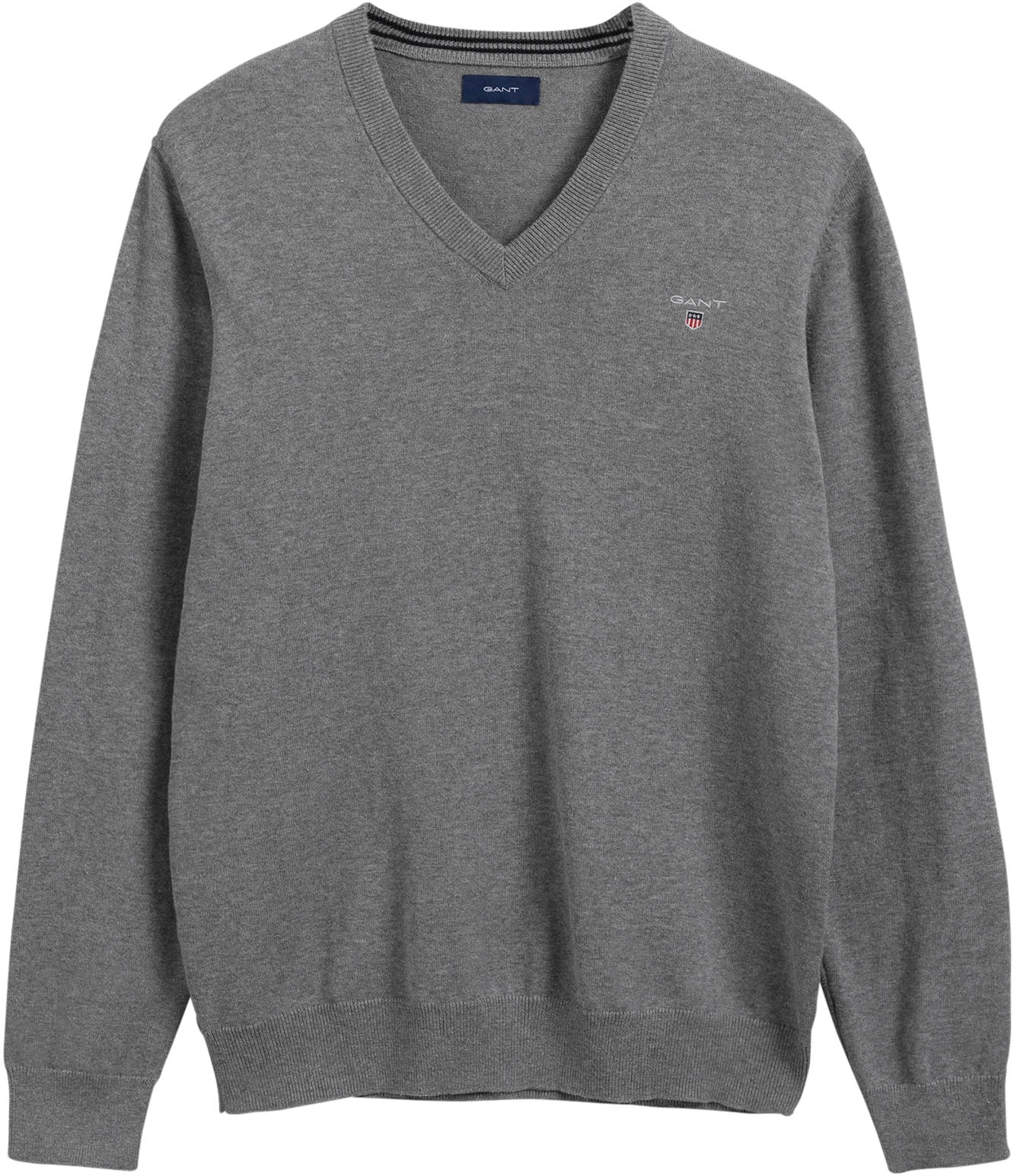 Gant V-Ausschnitt-Pullover »Classic Cotton V-Neck«, Premium Strickpullver aus weicher 100% Baumwolle, Übergangspullover