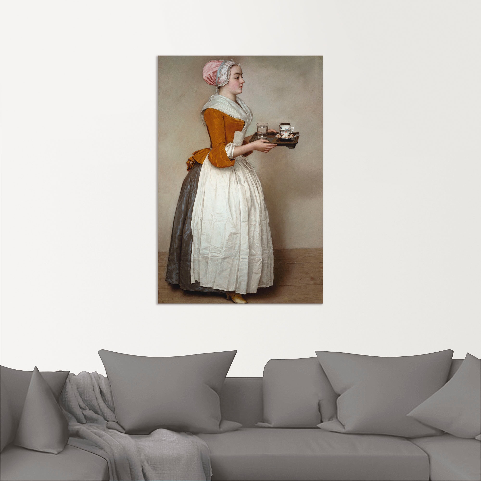 Artland Wandbild »Das Schokoladenmädchen. Um 1744/45«, Frau, (1 St.), als Alubild, Outdoorbild, Leinwandbild, Poster, Wandaufkleber