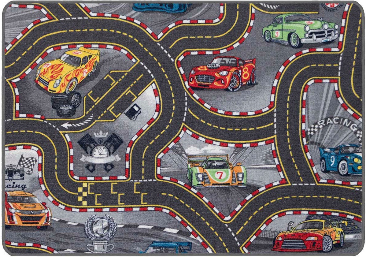 Primaflor-Ideen in Textil Kinderteppich »Spielteppich CARS«, rechteckig, 6,5 mm Höhe, Kurzflor, Strassen-Spiel-Teppich, Motiv Autos, Kinderzimmer