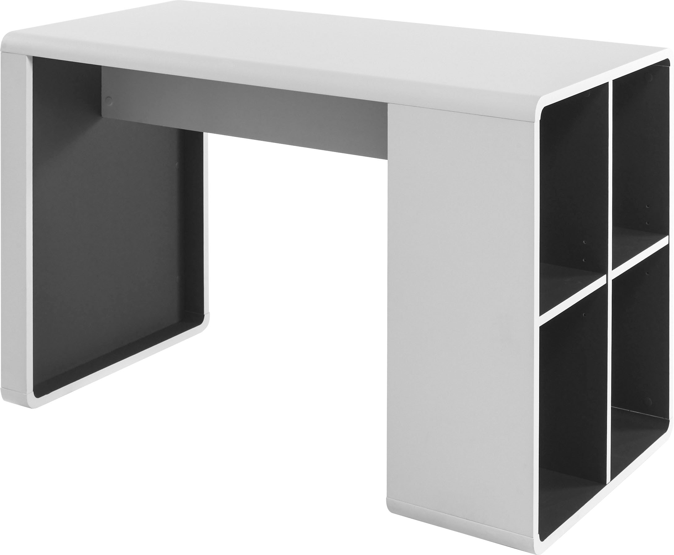 Schreibtisch »Tadeo«, weiss matt mit 4 offenen Fächer, Breite 119 cm