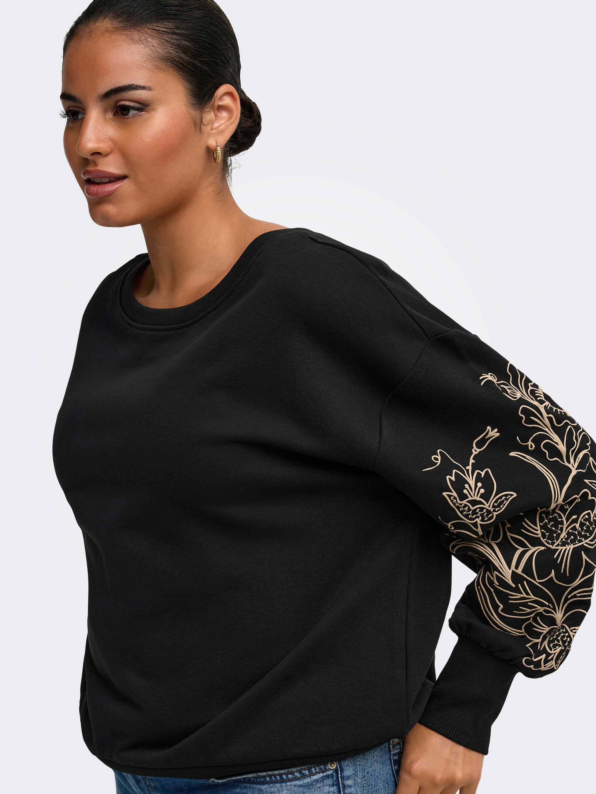 ONLY CARMAKOMA Sweatshirt »CARDEBORAH L/S BOATNECK SWEAT JRS«, Baumwollmischung, regular fit
