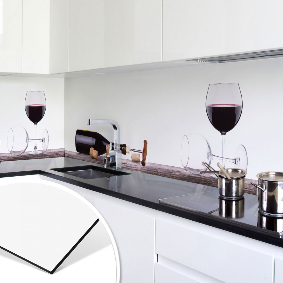 Wall-Art Küchenrückwand »Spritzschutz Küche Weinflasche«, (1 tlg