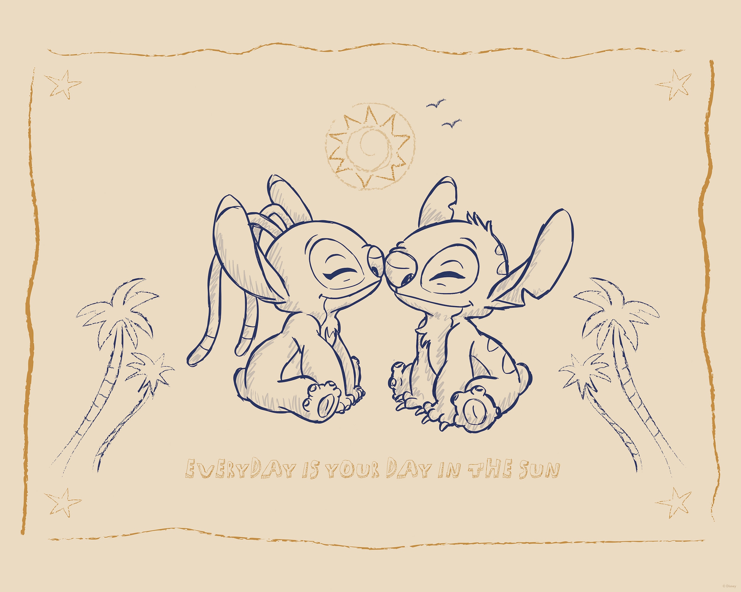 Komar Wandbild »Disney Lilo and Stitch Your Day in the Sun« Disney Set, 1 Stk. tlg. 40 x 50 cm (Breite x Höhe) - Kinderzimmer, Dekoration