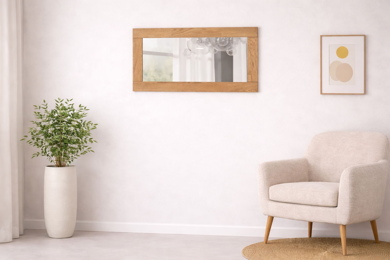 Image of GOODproduct Spiegel "Maximus Spiegel B/H/T: 50/96/1,8cm, Hochkant oder quer montierbar" Massivholz Rahmen, Spiegelflächer 34x98,5cm, Wandspiegel