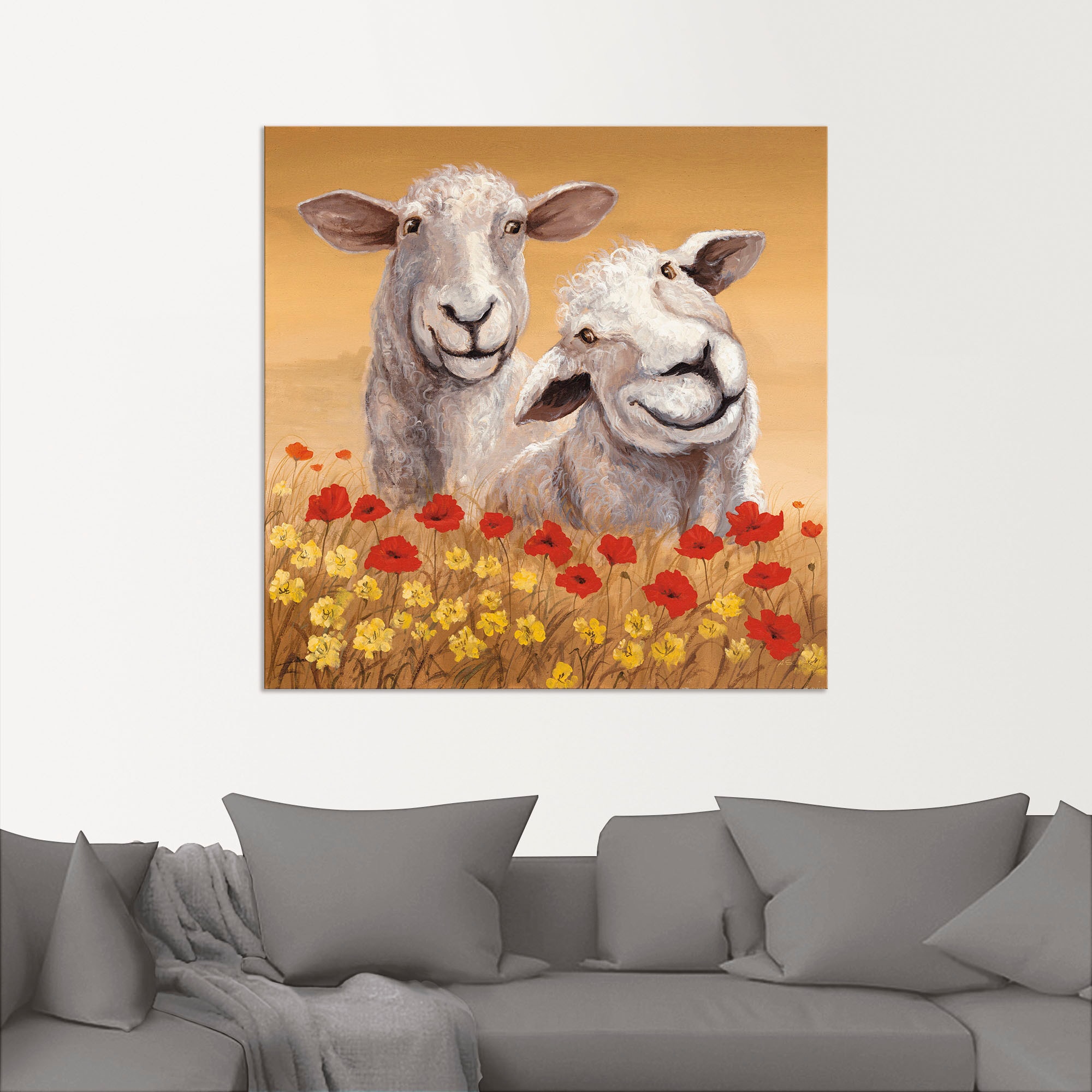 Artland Wandbild »Schafe«, Haustiere, (1 St.), als Alubild, Outdoorbild, Leinwandbild, Poster in verschied. Grössen