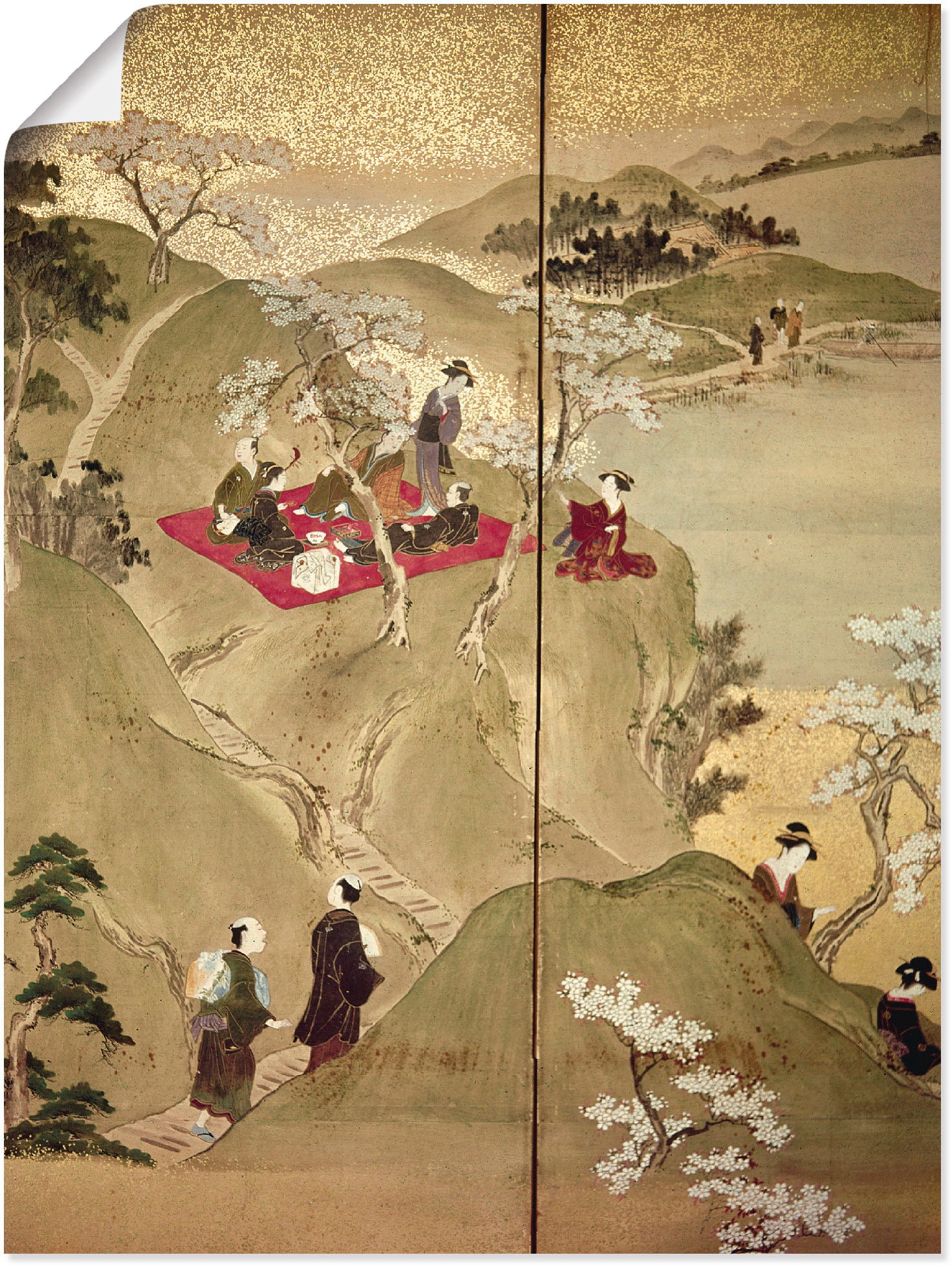 Image of Artland Wandbild »Picknick, frühes 20.JH«, Blätter, (1 St.), in vielen Grössen & Produktarten - Alubild / Outdoorbild für den Aussenbereich, Leinwandbild, Poster, Wandaufkleber / Wandtattoo auch für Badezimmer geeignet bei Ackermann Versand Schweiz