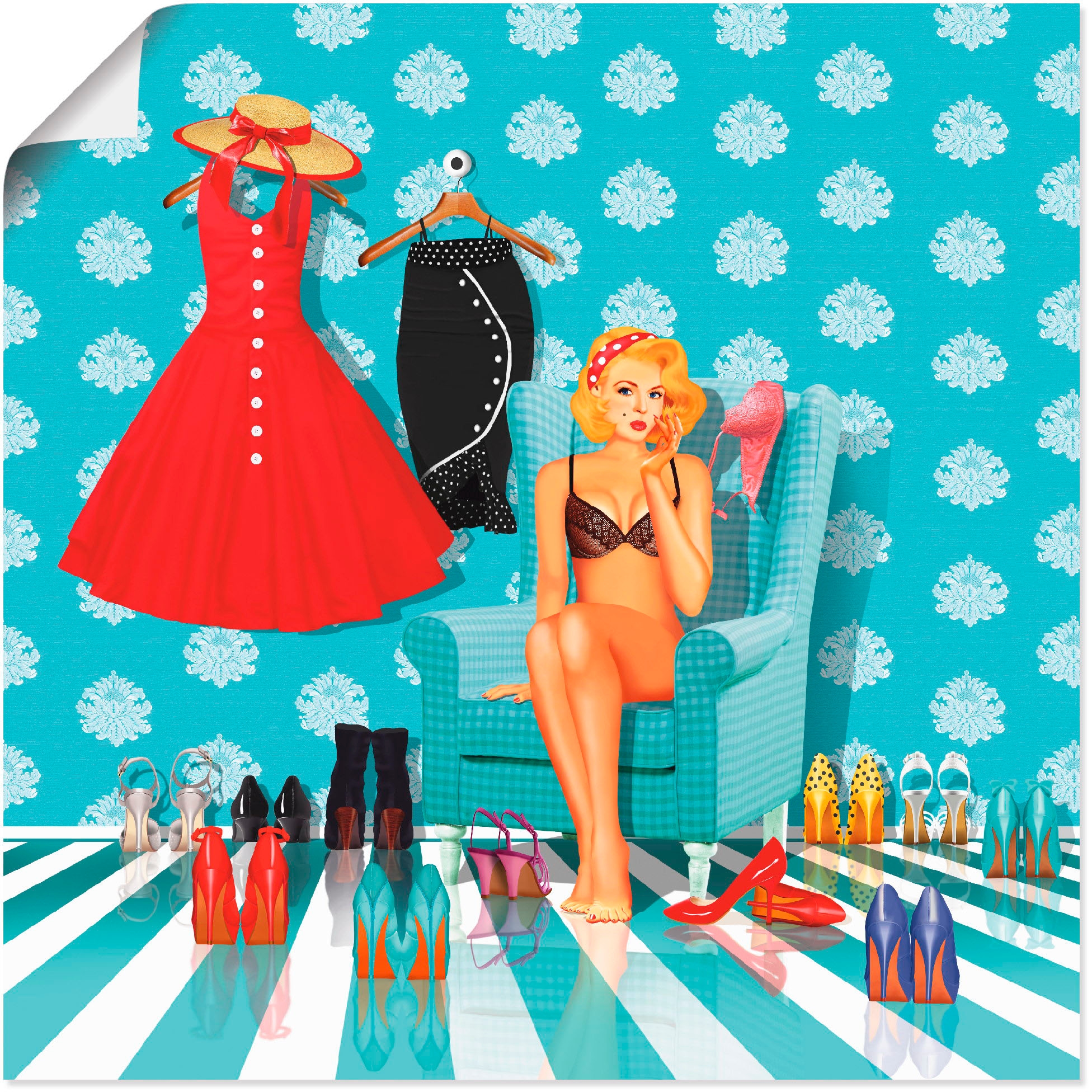 Artland Poster "Ich habe nichts zum anziehen" Mode 1 Stk. tlg. ohne Rahmen