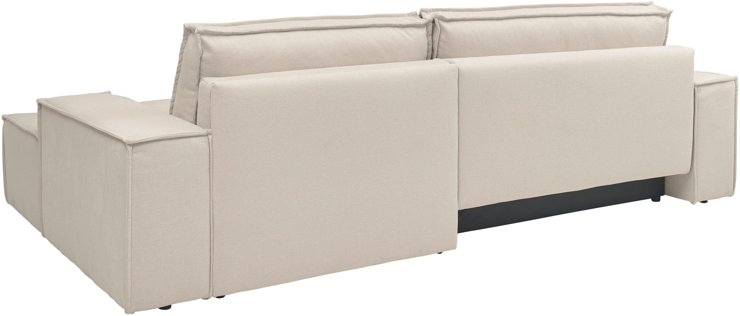 andas Ecksofa »Finnley Schlafsofa 267 cm in Bouclé u. Struktur fein, L-Form,«, Schlaffunktion m. Bettkasten (136/210 cm), Bouclé, Struktur